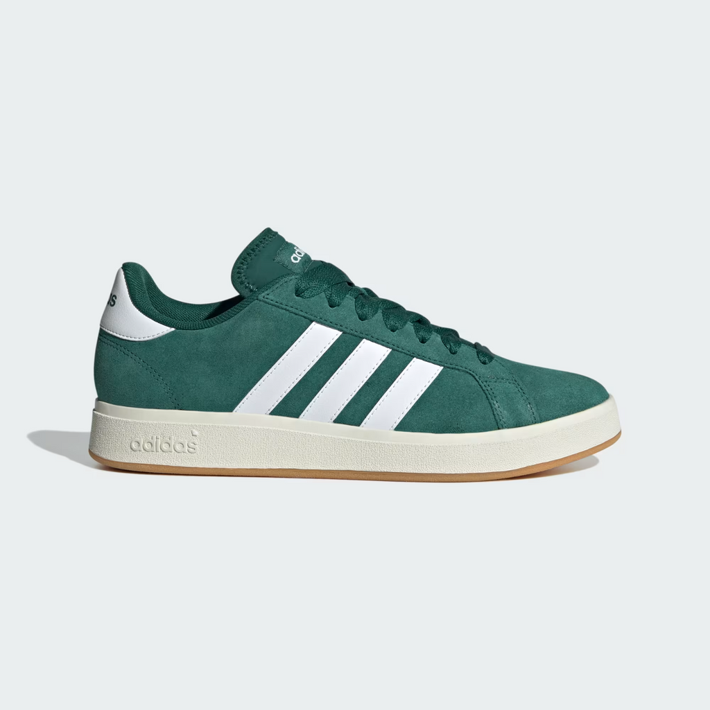 Adidas Grand Court Base 00s Shoes in Collegiate Green / Cloud White / Gum