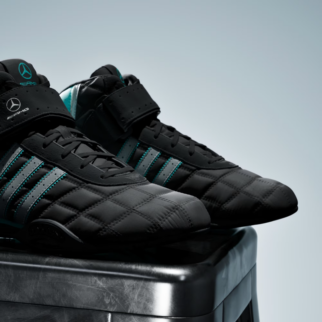 Adidas ADIRACER HI MERCEDES AMG PETRONAS F1 TEAM SHOES in  Black / Matte Silver