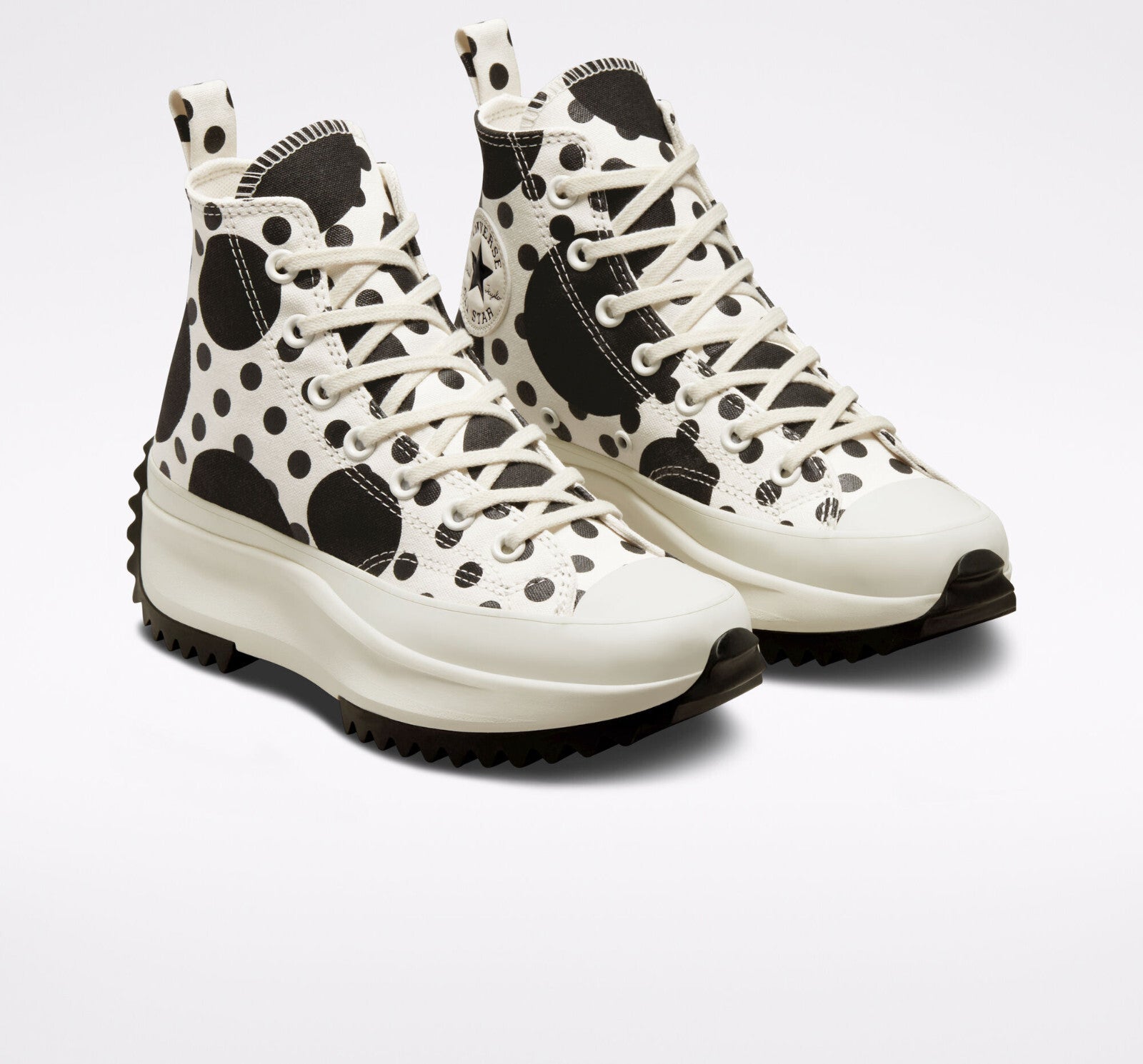 Converse Womens Run Star Hike Platform Polka Dots High-Top Shoe Ecru / Black