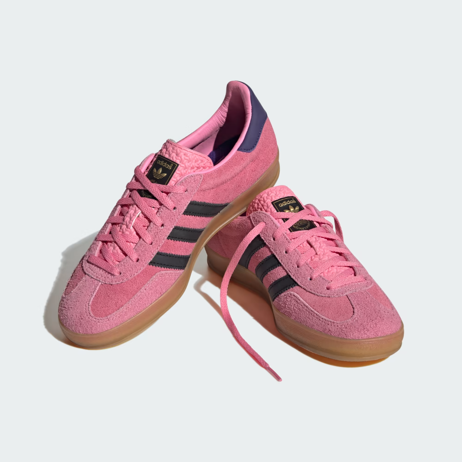adidas Gazelle Indoor Trainers in Bliss Pink/Core Black/Collegiate Purple Shoes