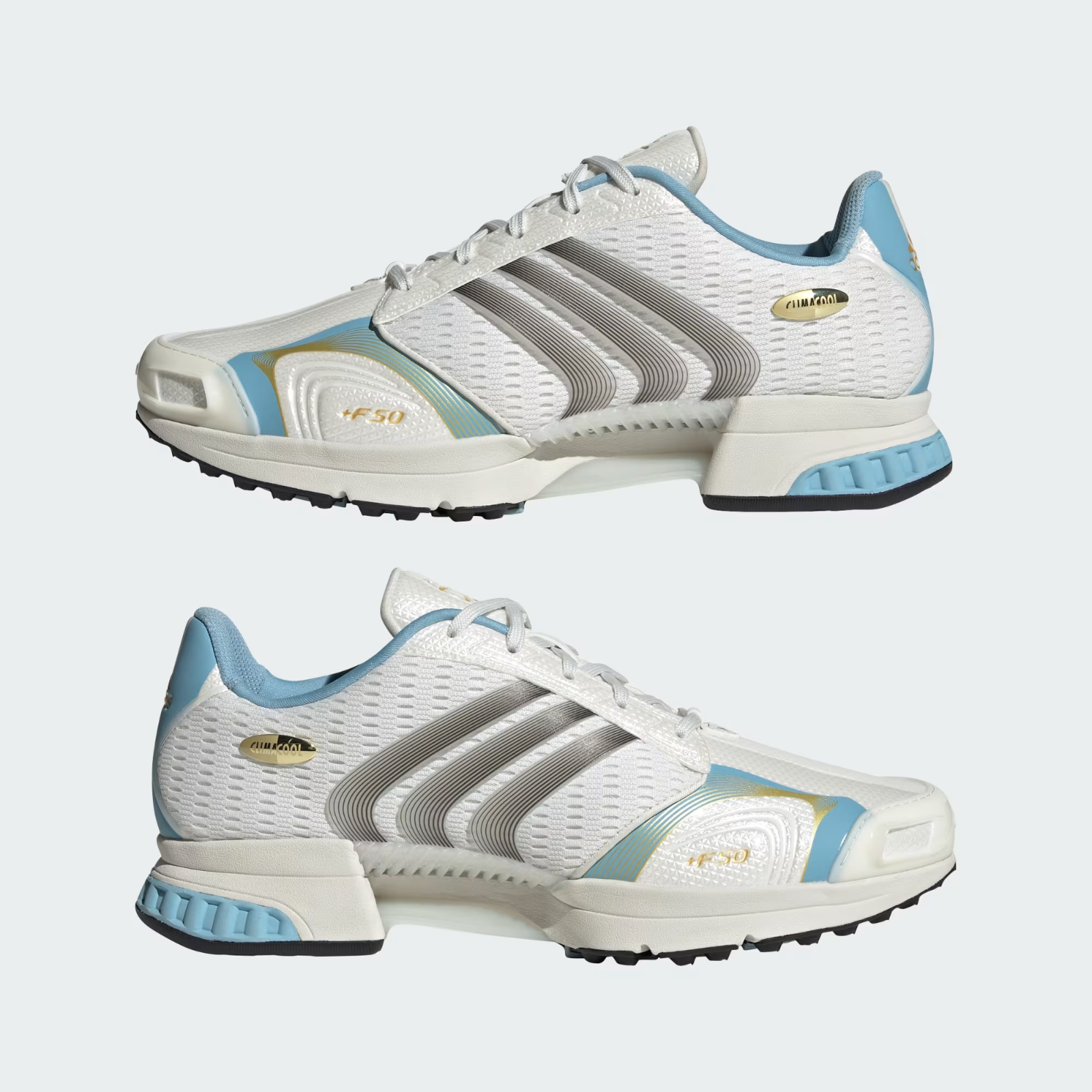 Adidas Men's CLIMACOOL F50 Shoes Trainers in Zero Metalic/Core Black/Clear Blue