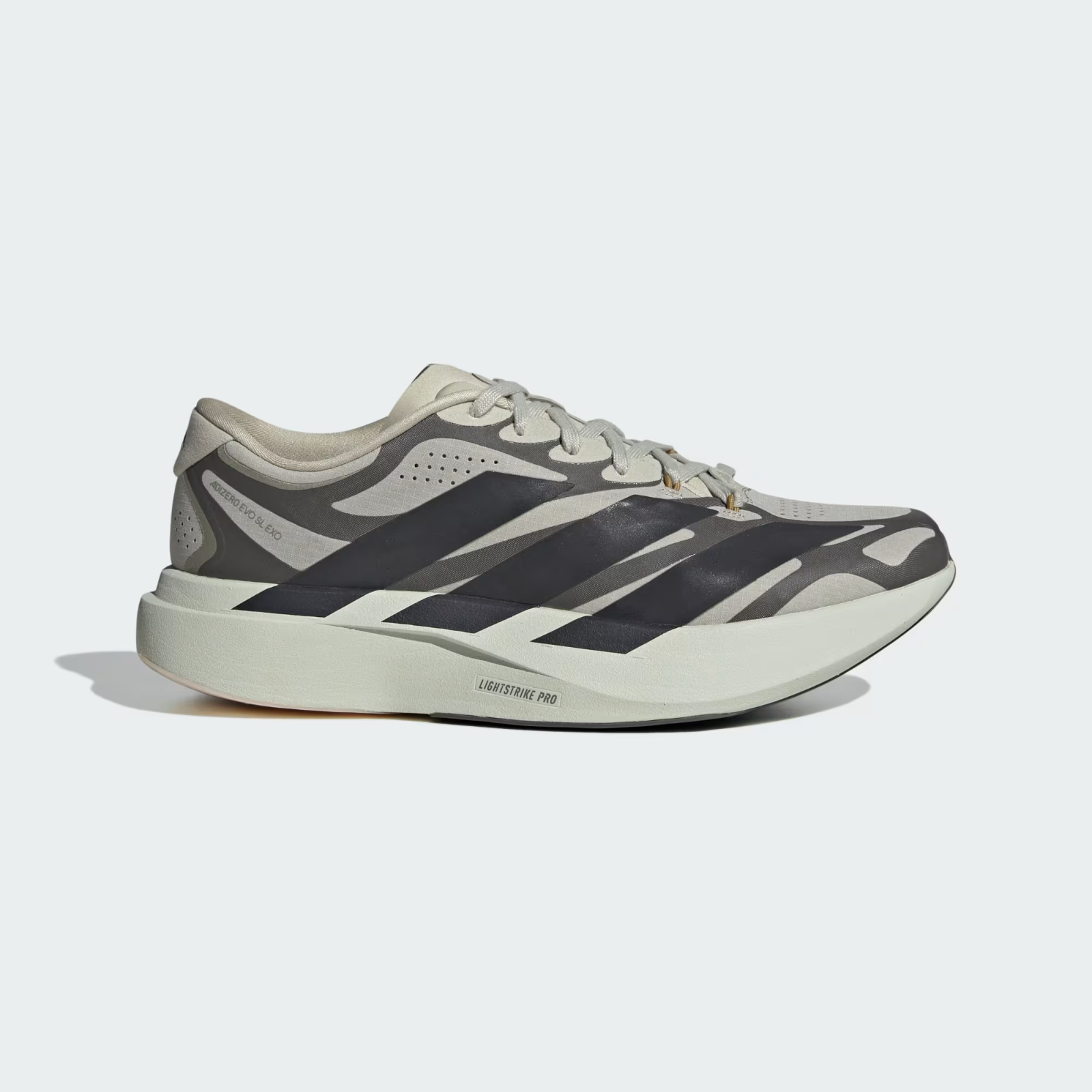 Adidas ADIZERO EVO SL EXO Shoes in Putty Grey/Utility Black/Iron Metallic