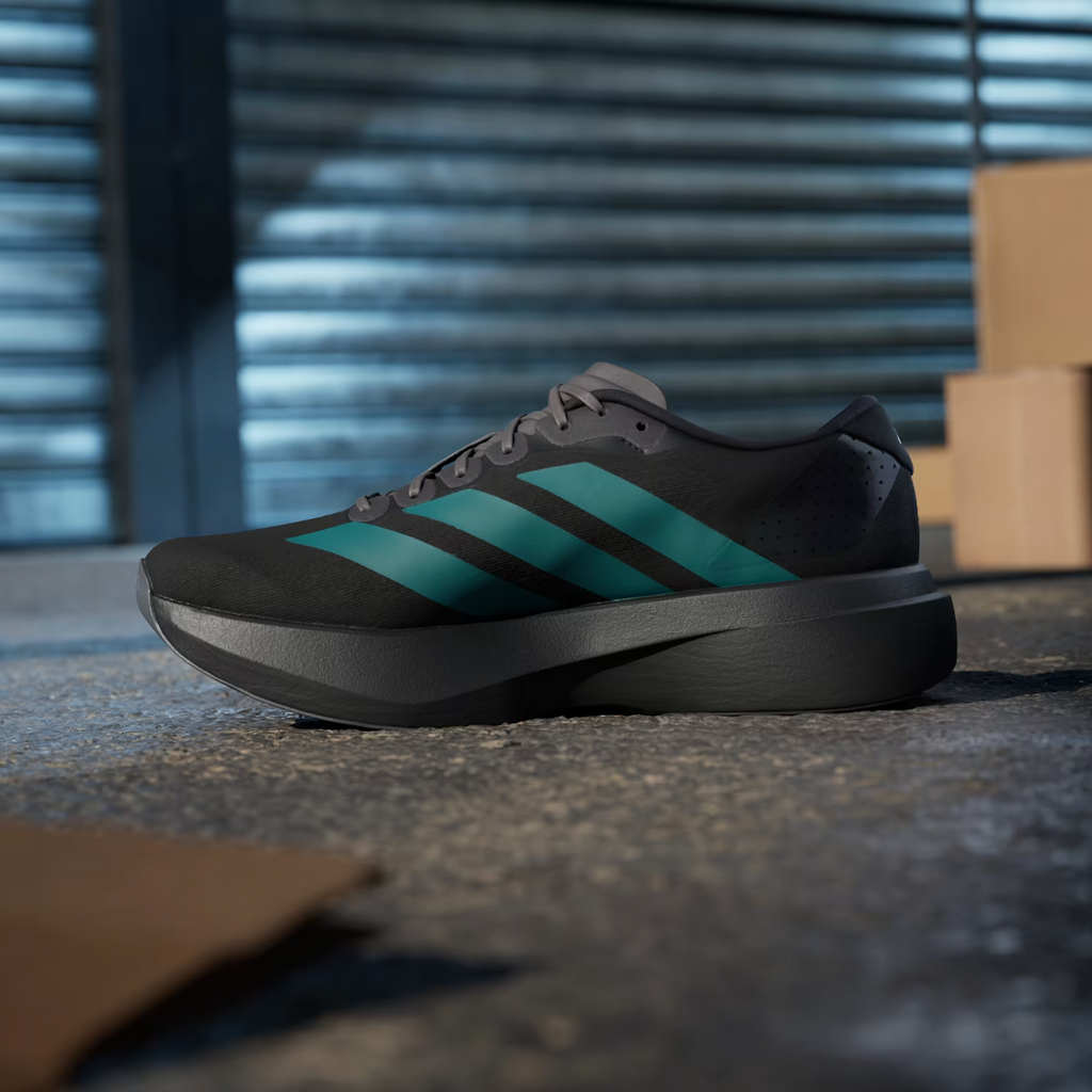 Adidas Adizero Evo SL Shoes in Black/Pure Teal/Grey Four