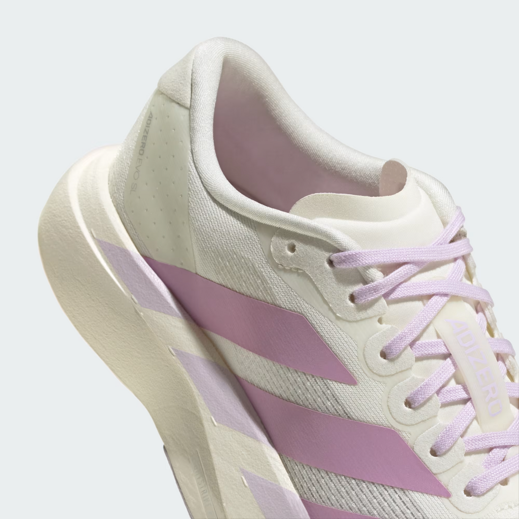 Adidas Adizero Evo SL Women's Shoes in Off White/Bliss Lilac/Ice Lavender