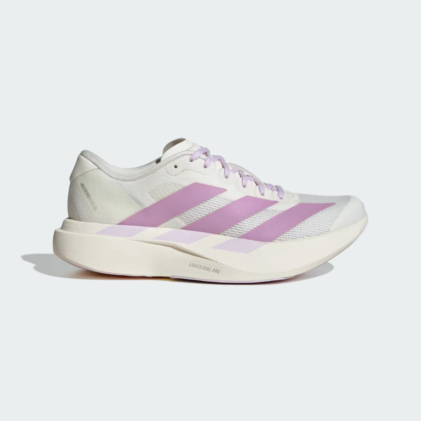 Adidas Adizero Evo SL Women's Shoes in Off White/Bliss Lilac/Ice Lavender