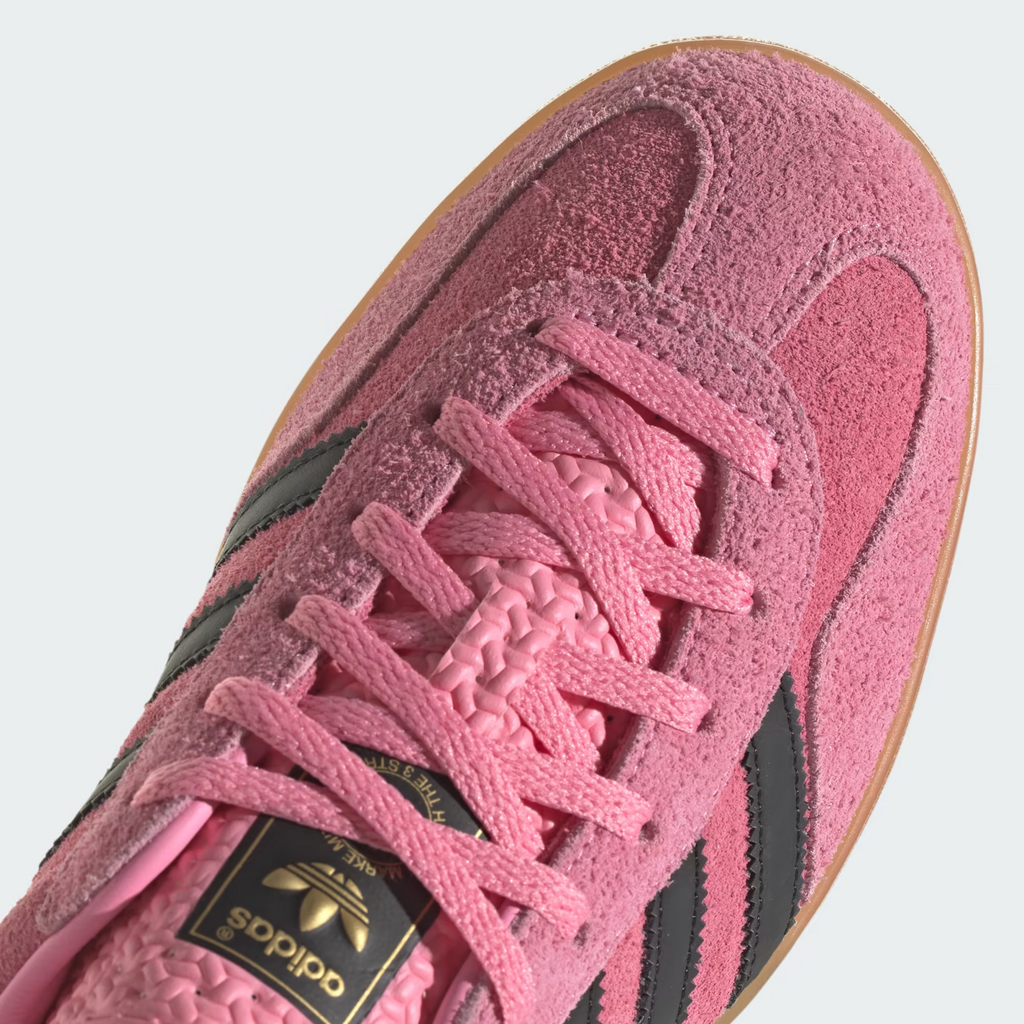 adidas Gazelle Indoor Trainers in Bliss Pink/Core Black/Collegiate Purple Shoes