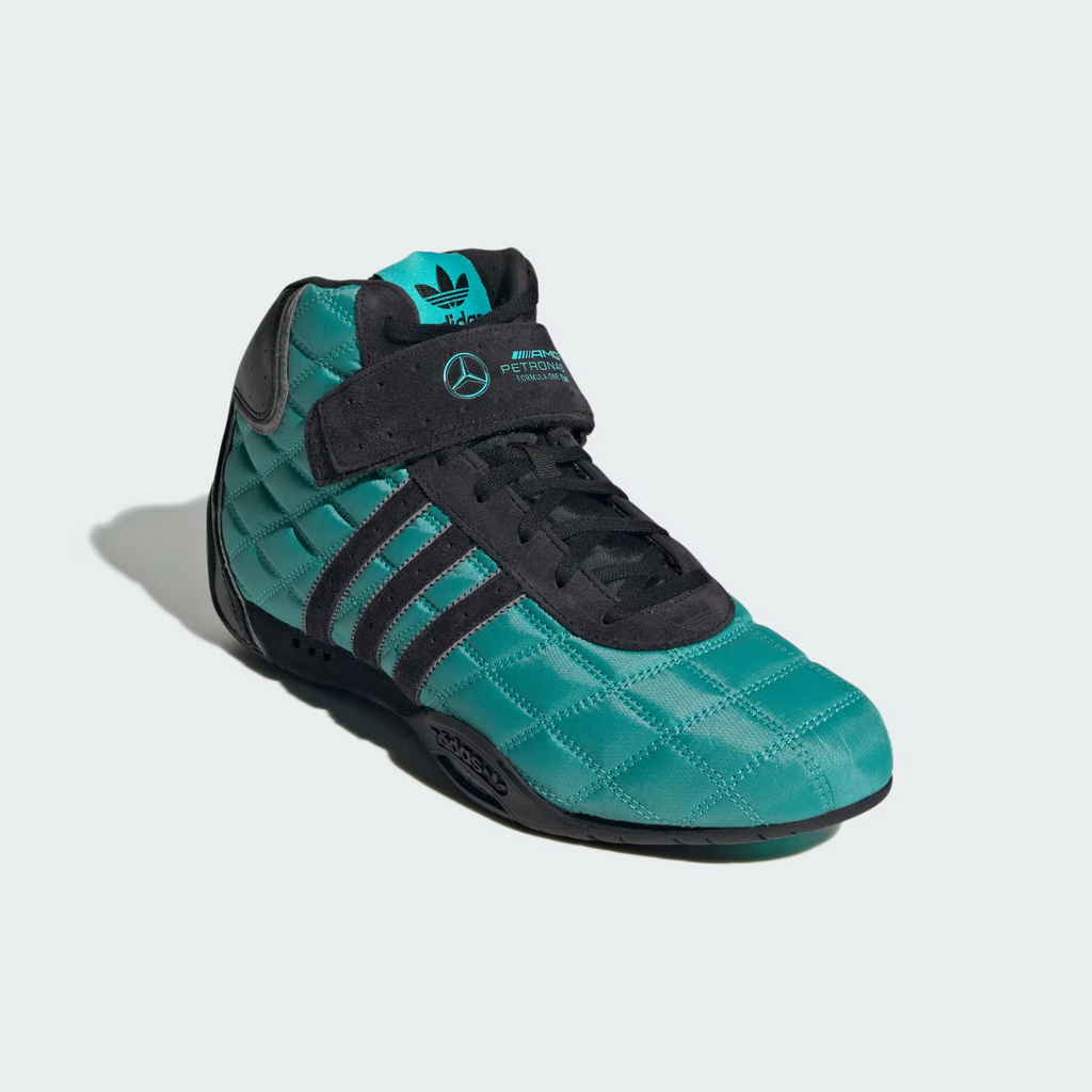 Adidas ADIRACER HI MERCEDES AMG PETRONAS F1 TEAM SHOES in Semi Mint Rush
