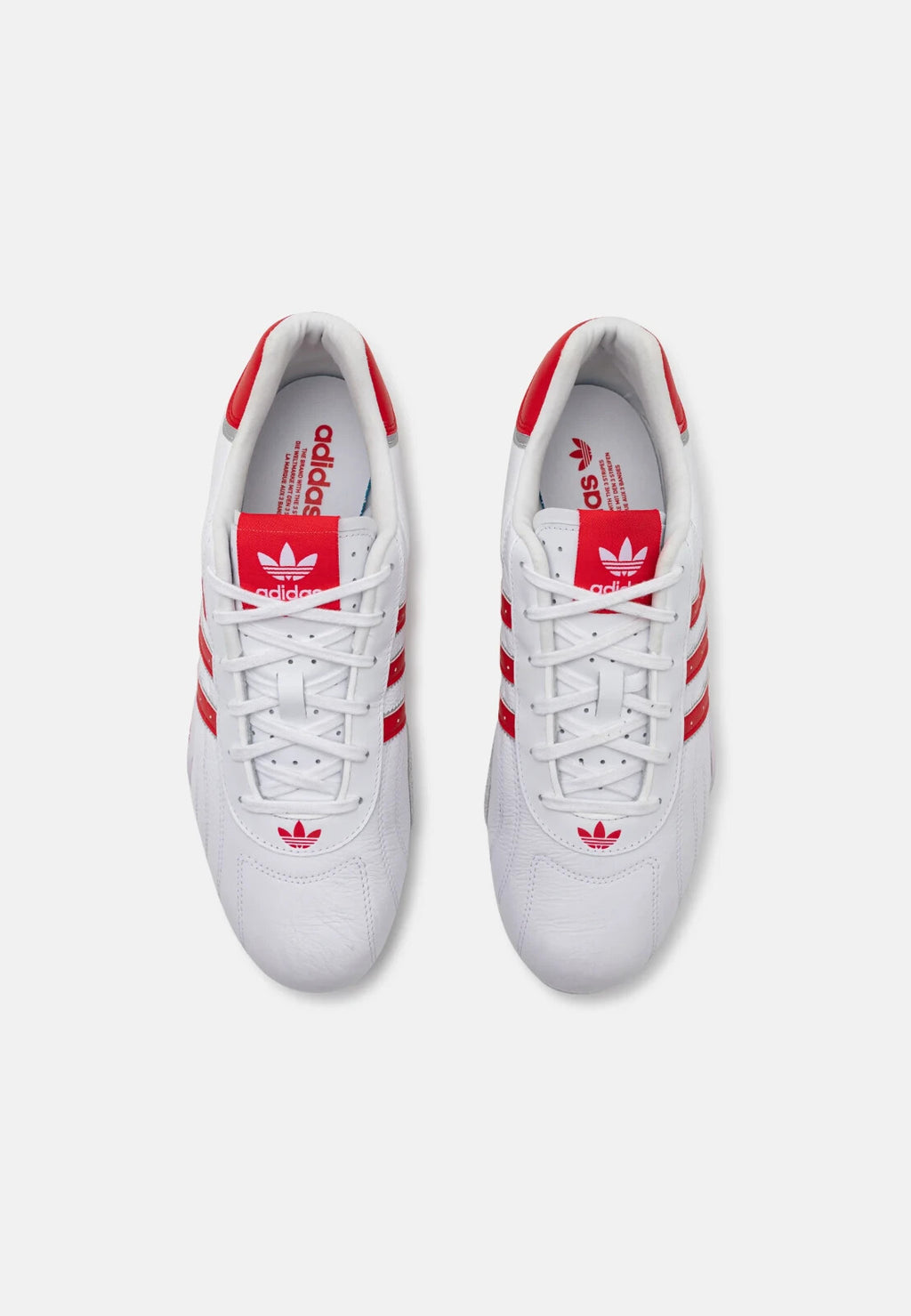 adidas Adiracer Lo Leather Trainers in White and Red