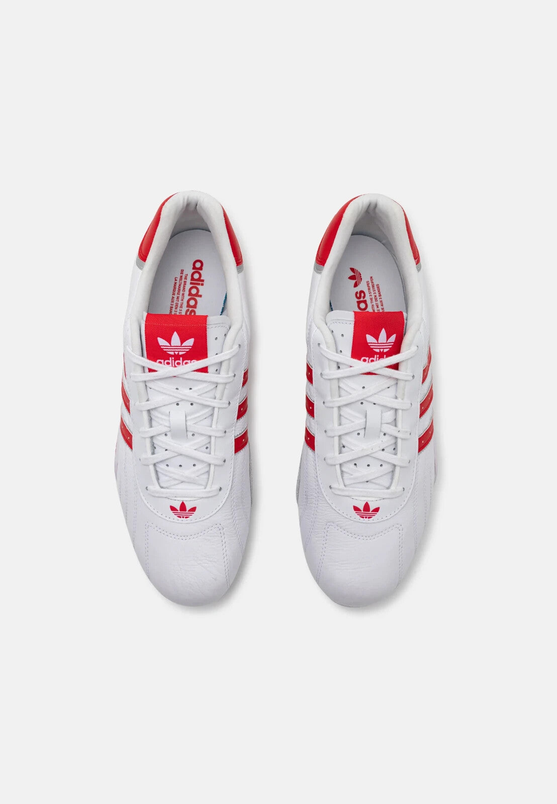 adidas Adiracer Lo Leather Trainers in White and Red