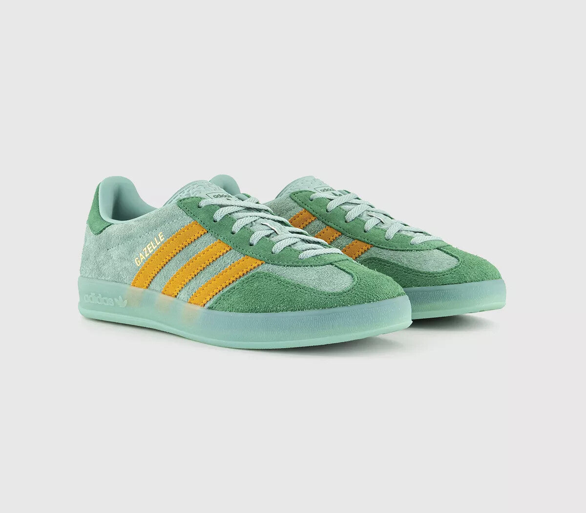 adidas Gazelle Indoor Trainers in Hazy Green Preloved Green / Yellow Shoes