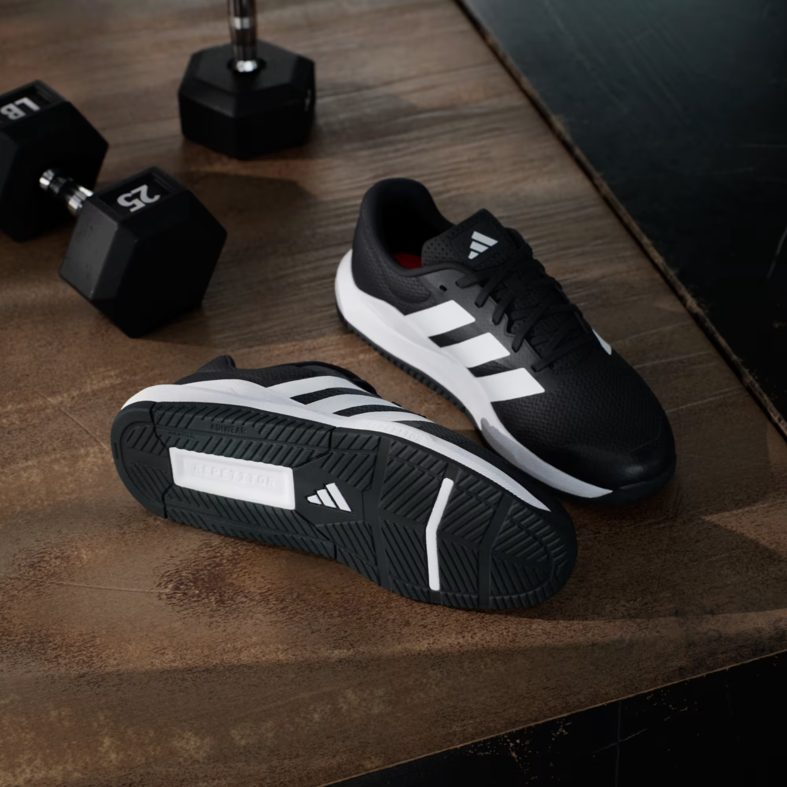 Adidas Gym & Training Dropset Base Trainer Shoes in Black and White