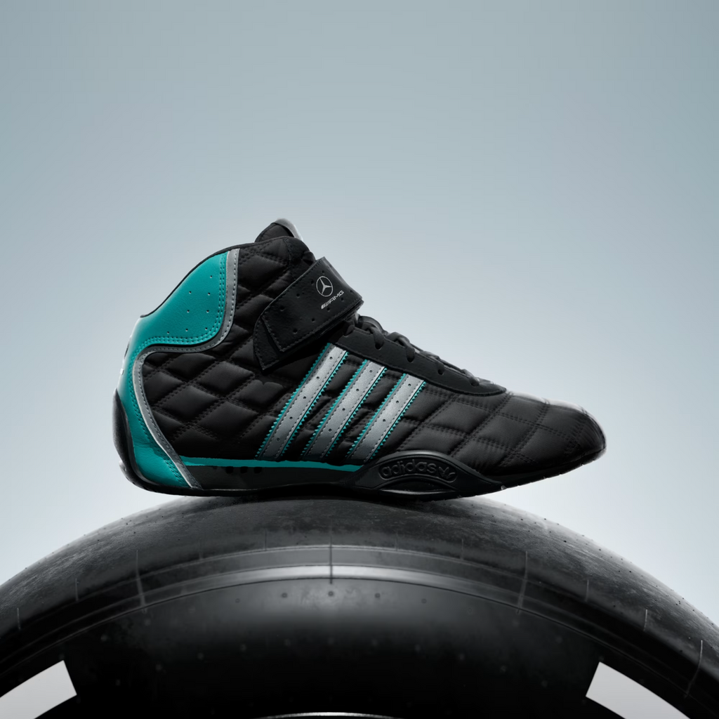Adidas ADIRACER HI MERCEDES AMG PETRONAS F1 TEAM SHOES in  Black / Matte Silver