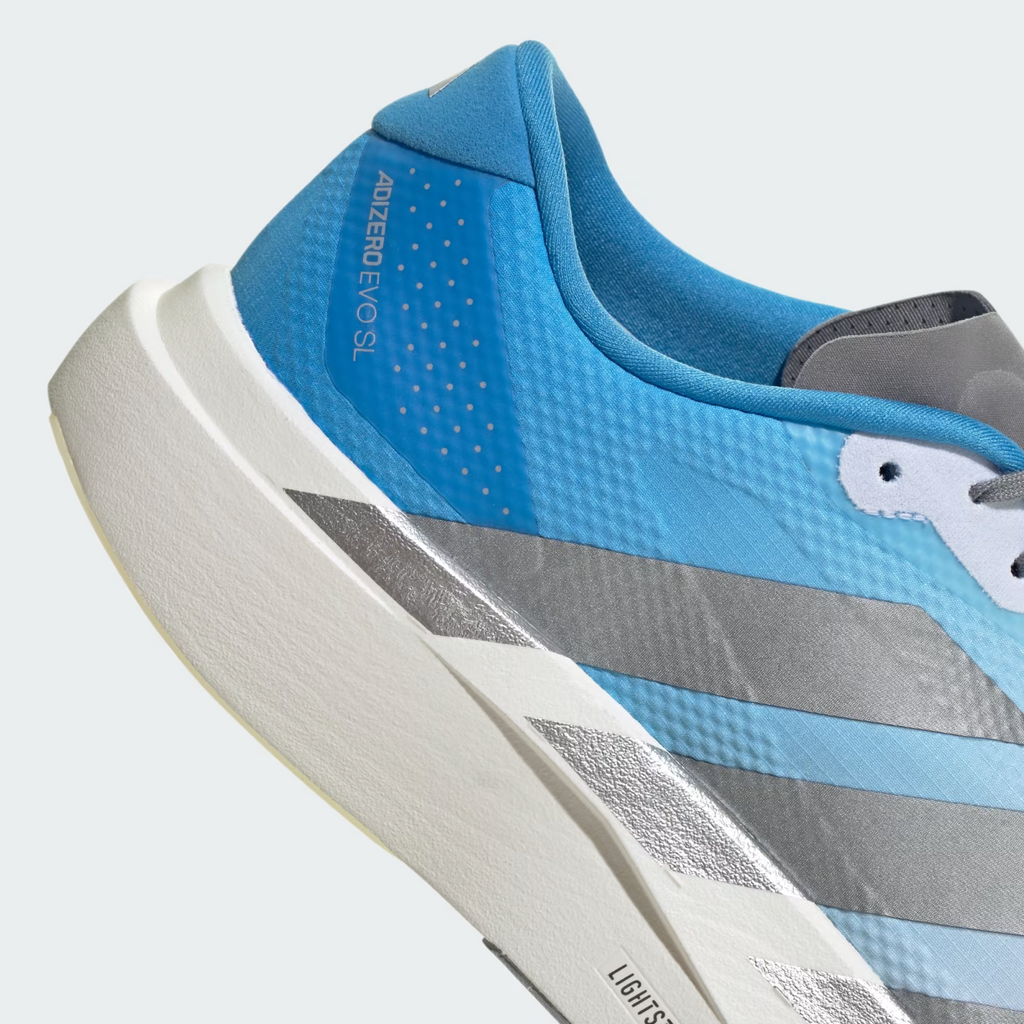 Adidas ADIZERO EVO SL Trainers in White and Blue Shoes