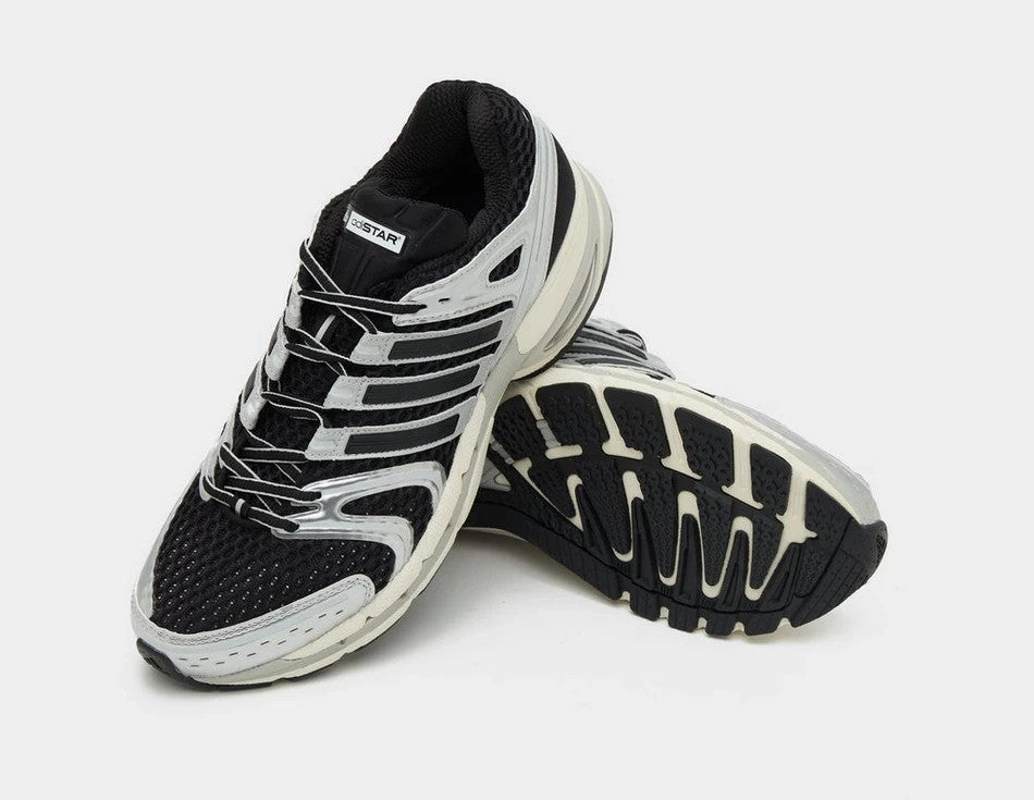 adidas Originals Adistar Control 5 Shoes in Black and Metallic Silver