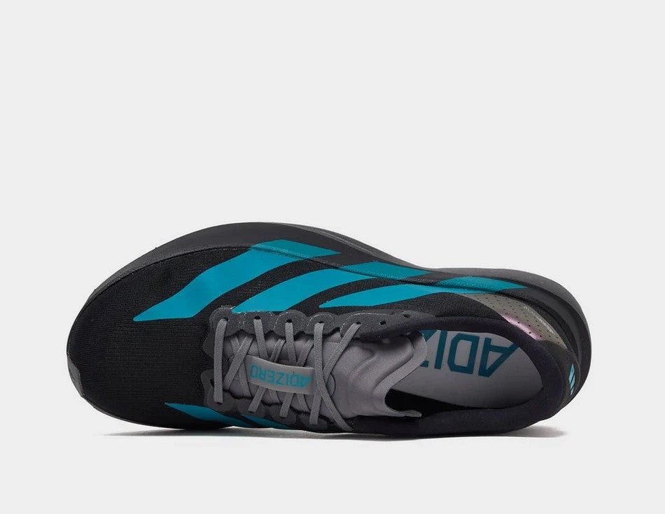 Adidas Adizero Evo SL Shoes in Black/Pure Teal/Grey Four