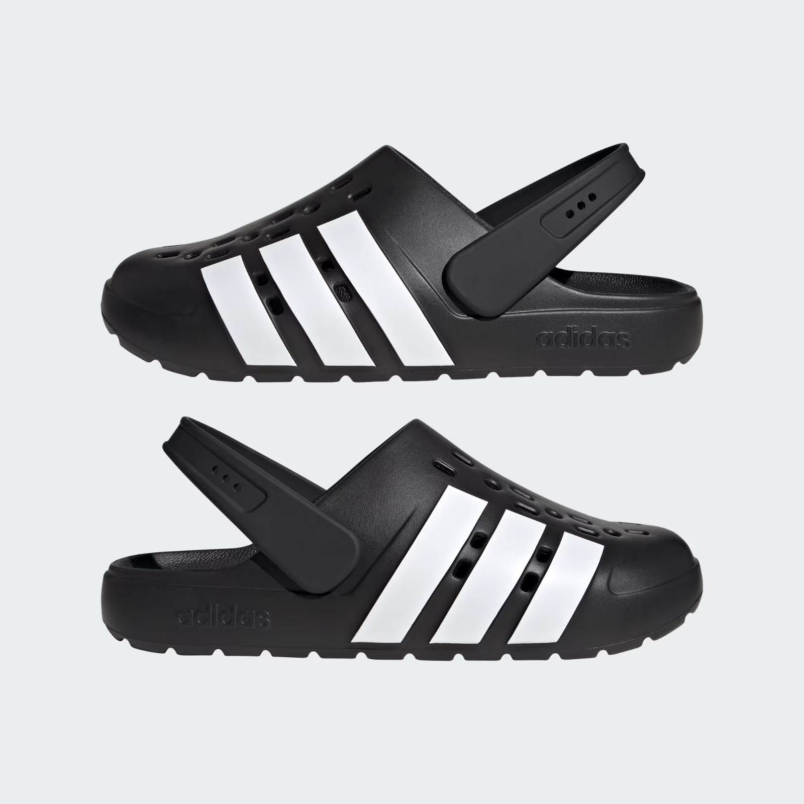 adidas Adilette Clog 2.0 in Black and White