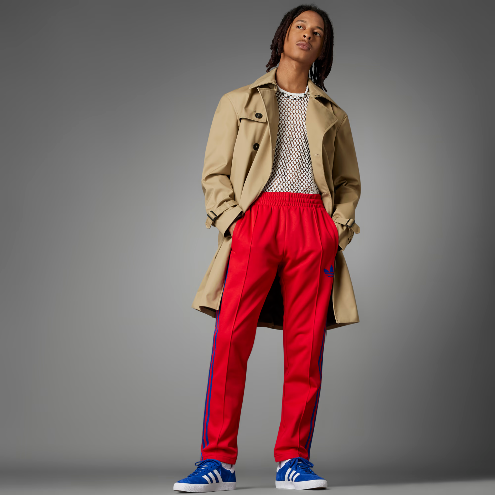 adidas Adicolor 70s Striped Tracksuit Bottoms Scarlet
