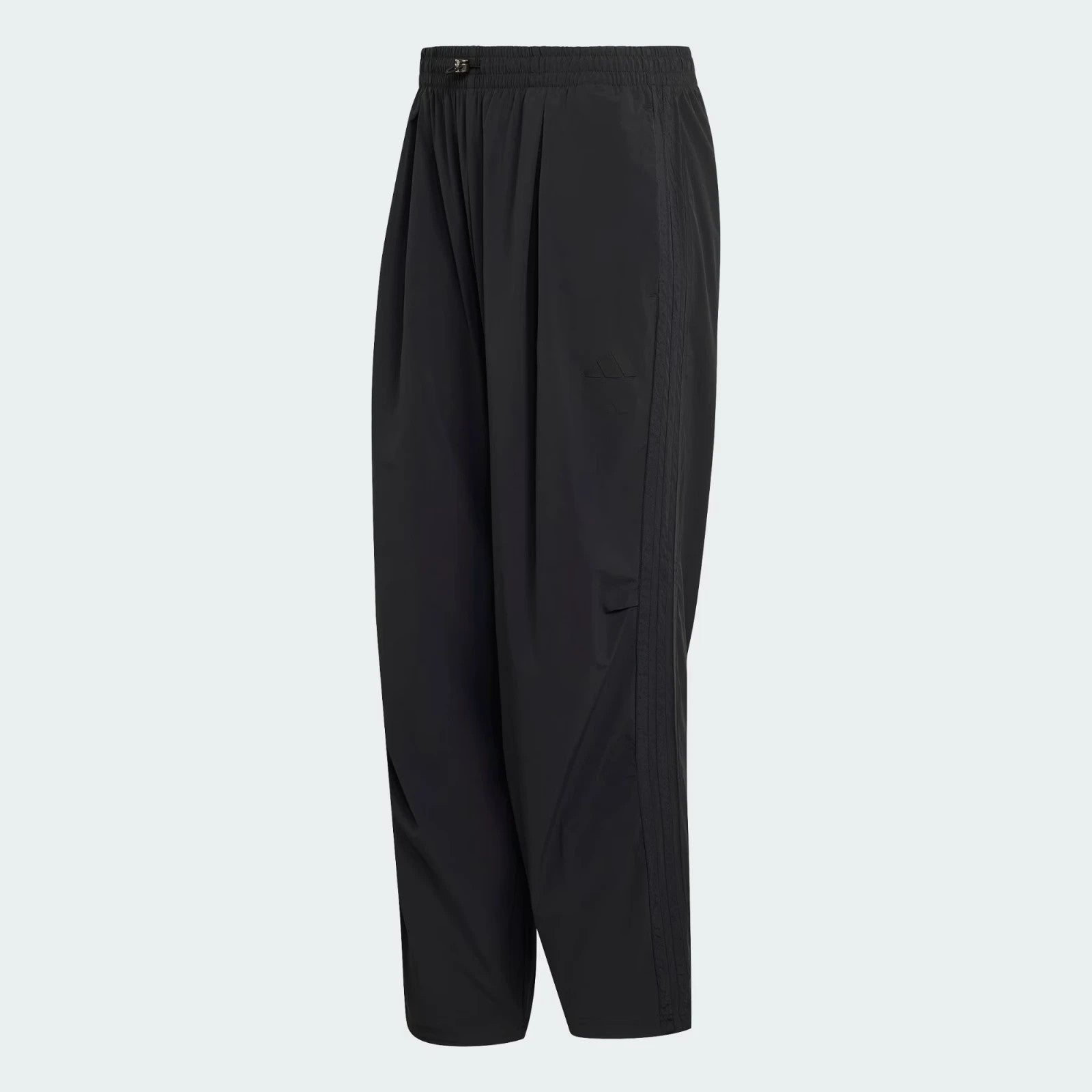 Adidas Men's City Tech 3 Stripes Loose Fit Tracksuit Bottoms Black