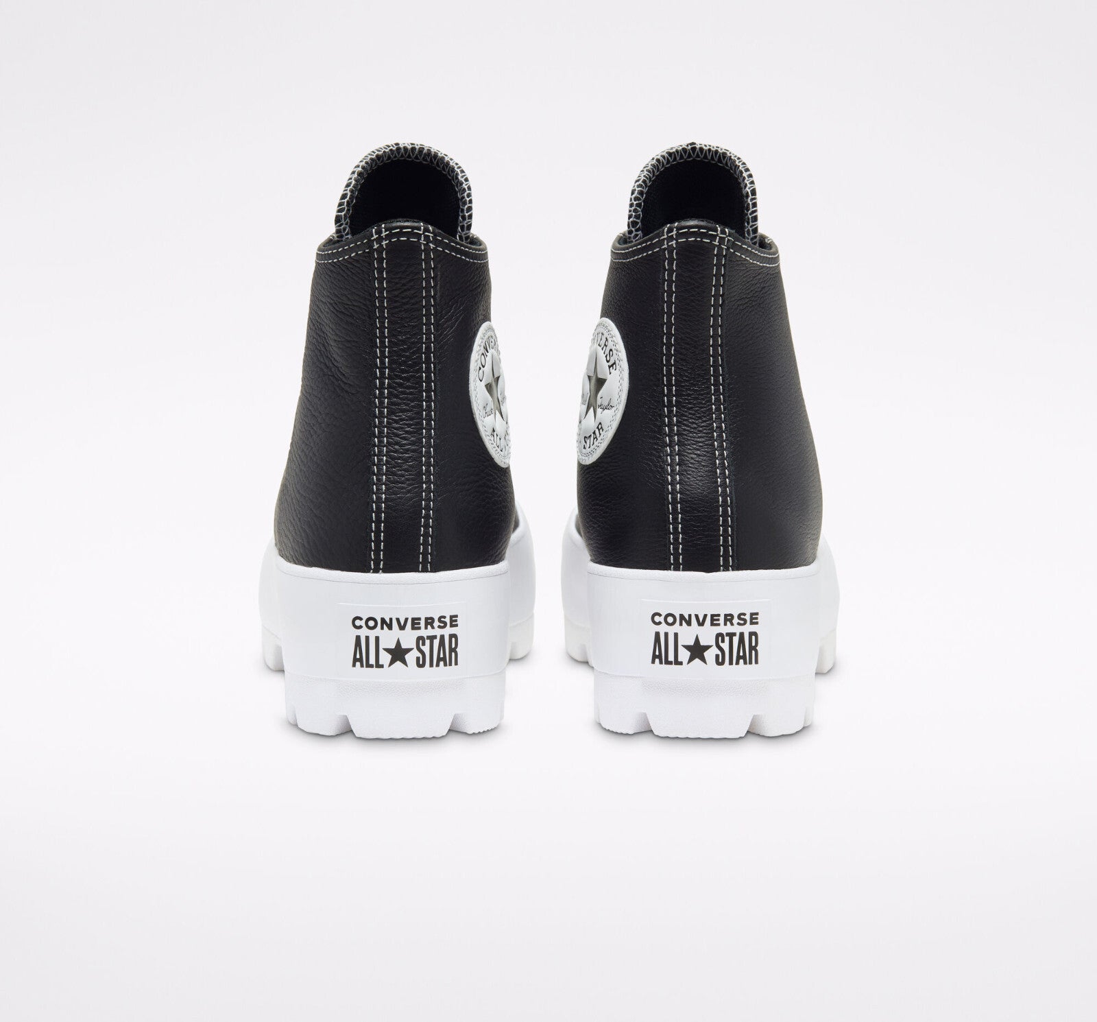 Converse Chuck Taylor All Star Lugged Leather Shoes in Black and White UK 8.5