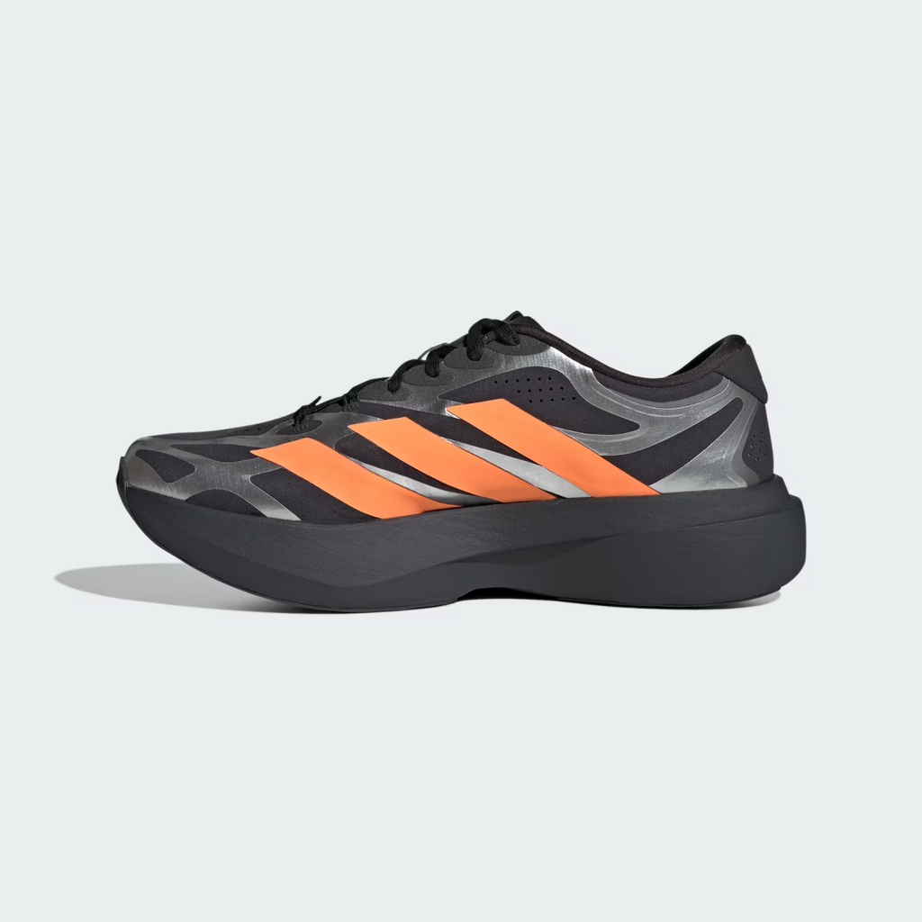 Adidas ADIZERO EVO SL EXO Shoes in Carbon/Lucid Orange/Silver Metallic