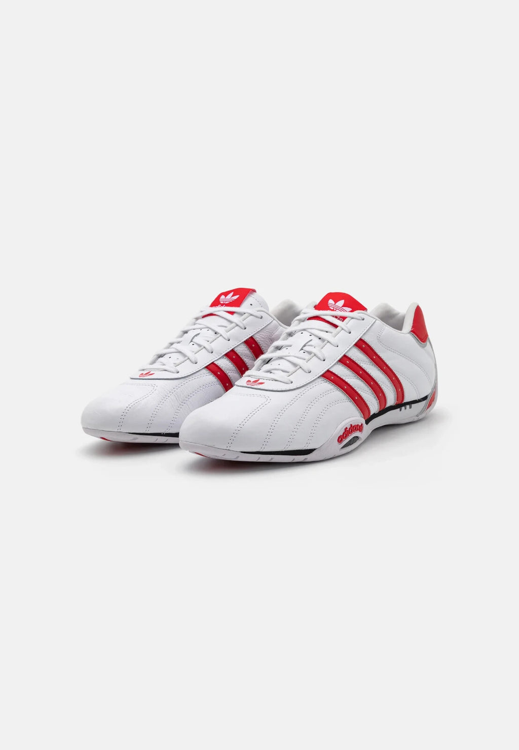 adidas Adiracer Lo Leather Trainers in White and Red