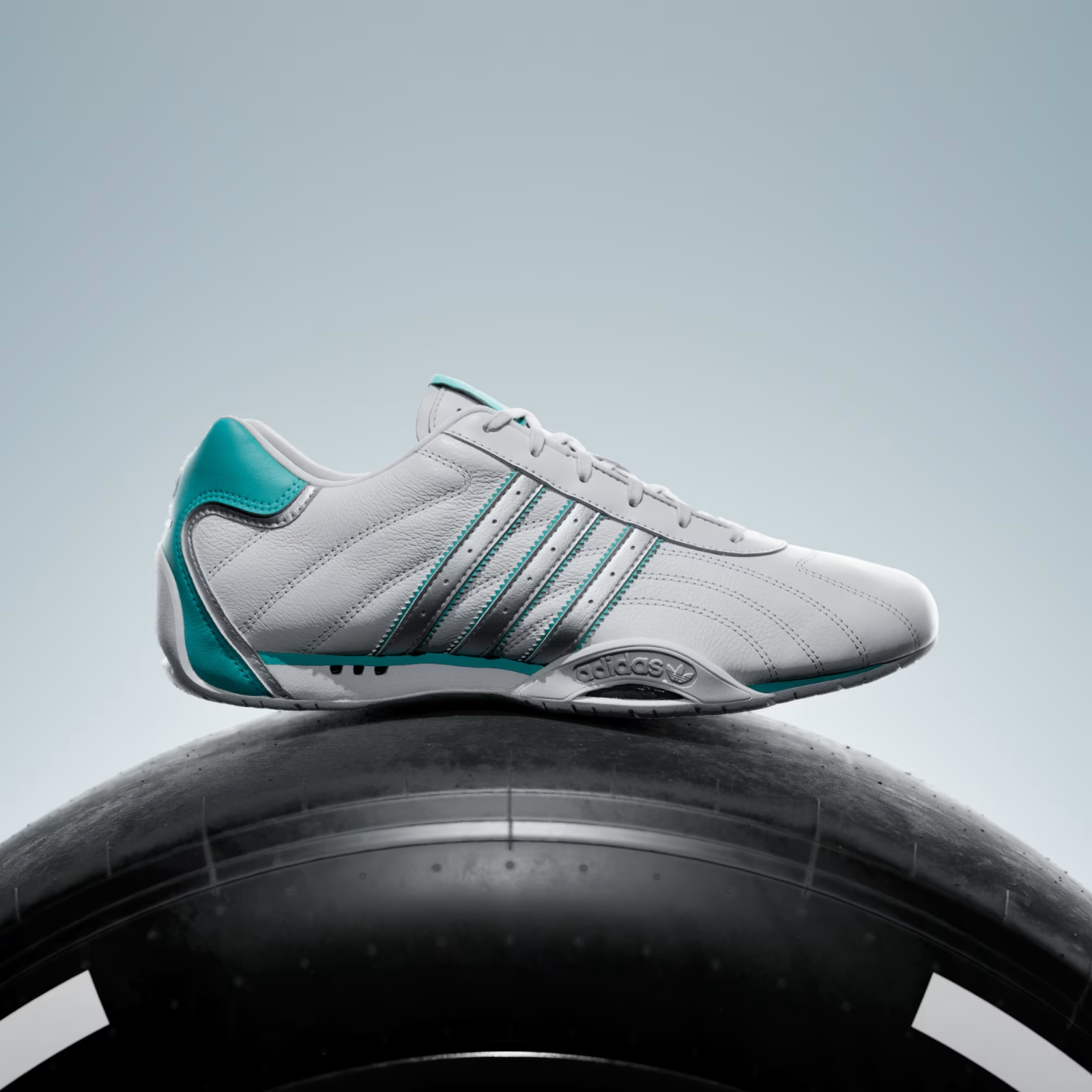 Adidas ADIRACER LO MERCEDES AMG PETRONAS F1 TEAM SHOES in Cloud White