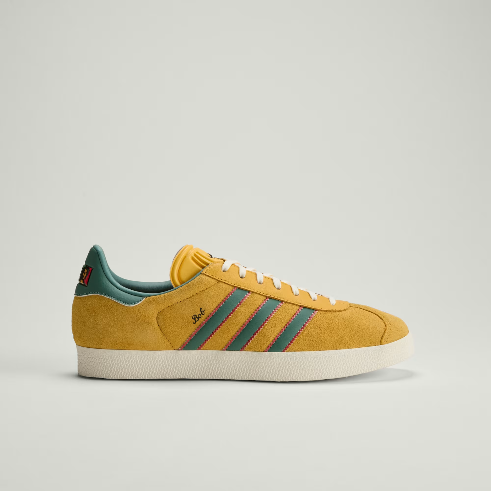 adidas Gazelle Jamaica x Bob Marley Shoes in Gold and White / Green
