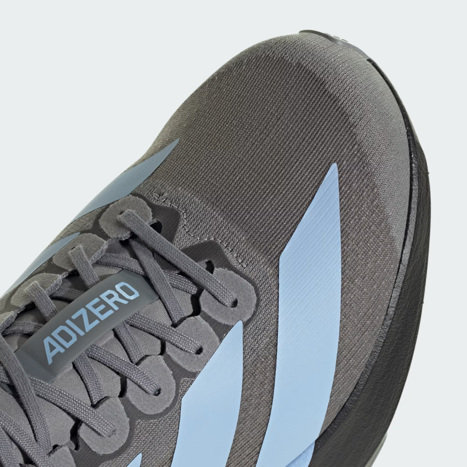 Adidas Adizero Evo SL Shoes in Grey Three/Glow Blue/Core Black