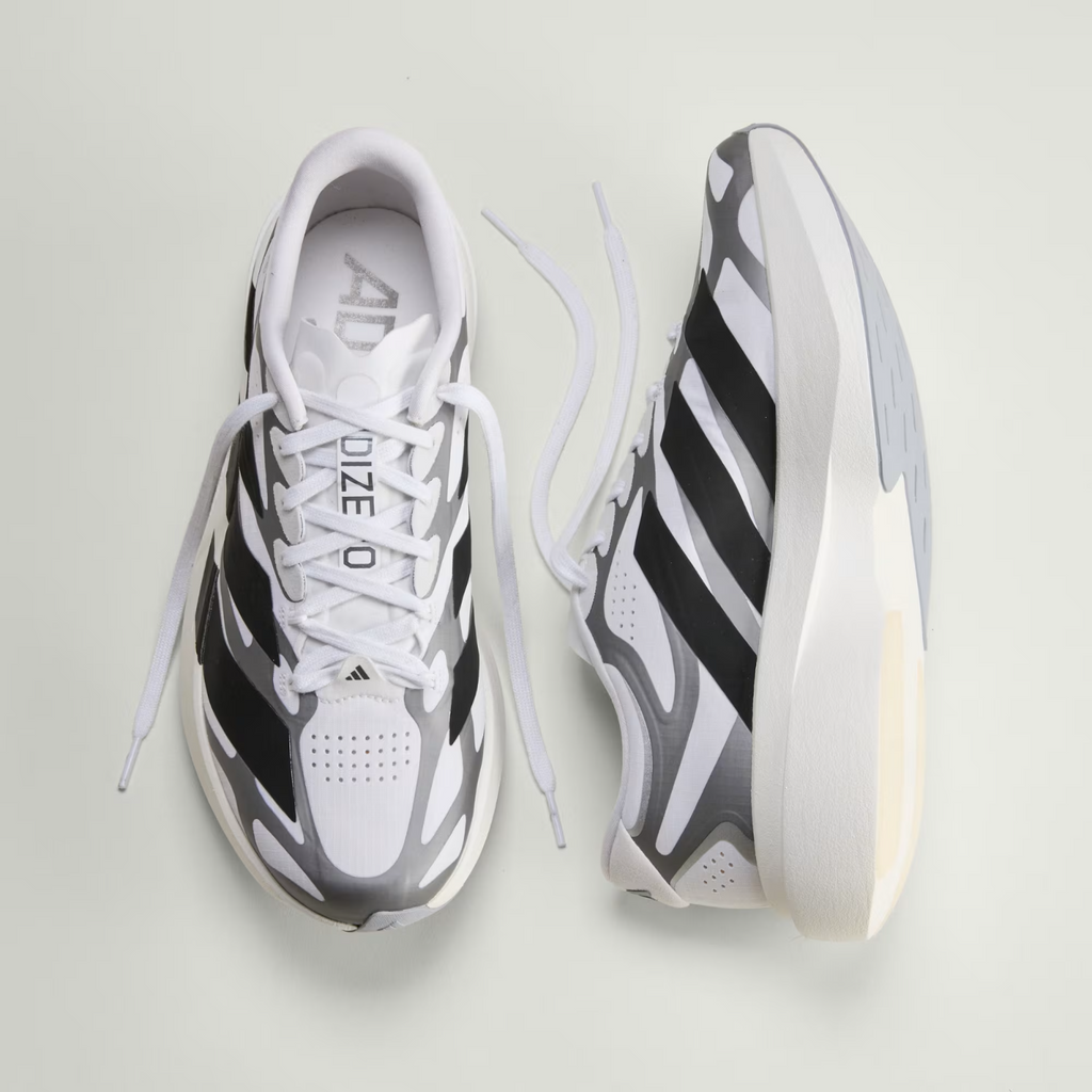 Adidas ADIZERO EVO SL EXO Shoes in Cloud White/Core Black/Iron Metallic