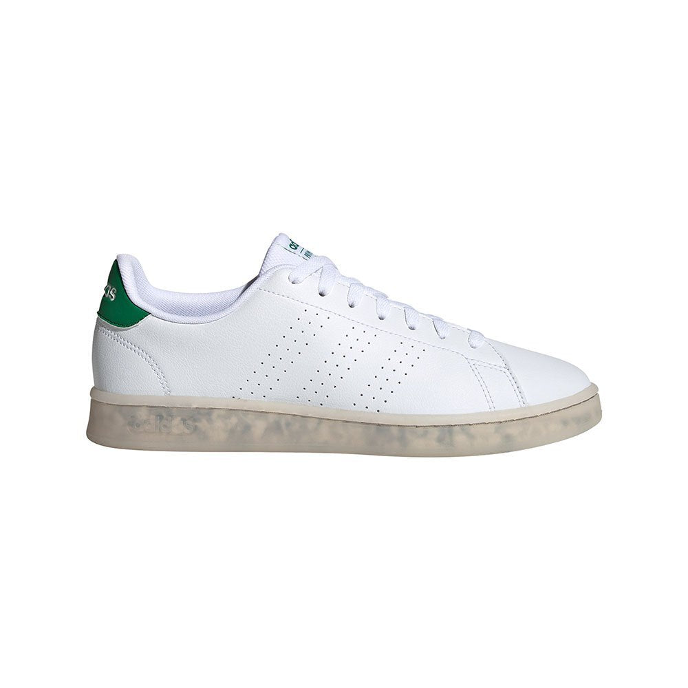 adidas Advantage Eco Shoes in White and Green UK 12
