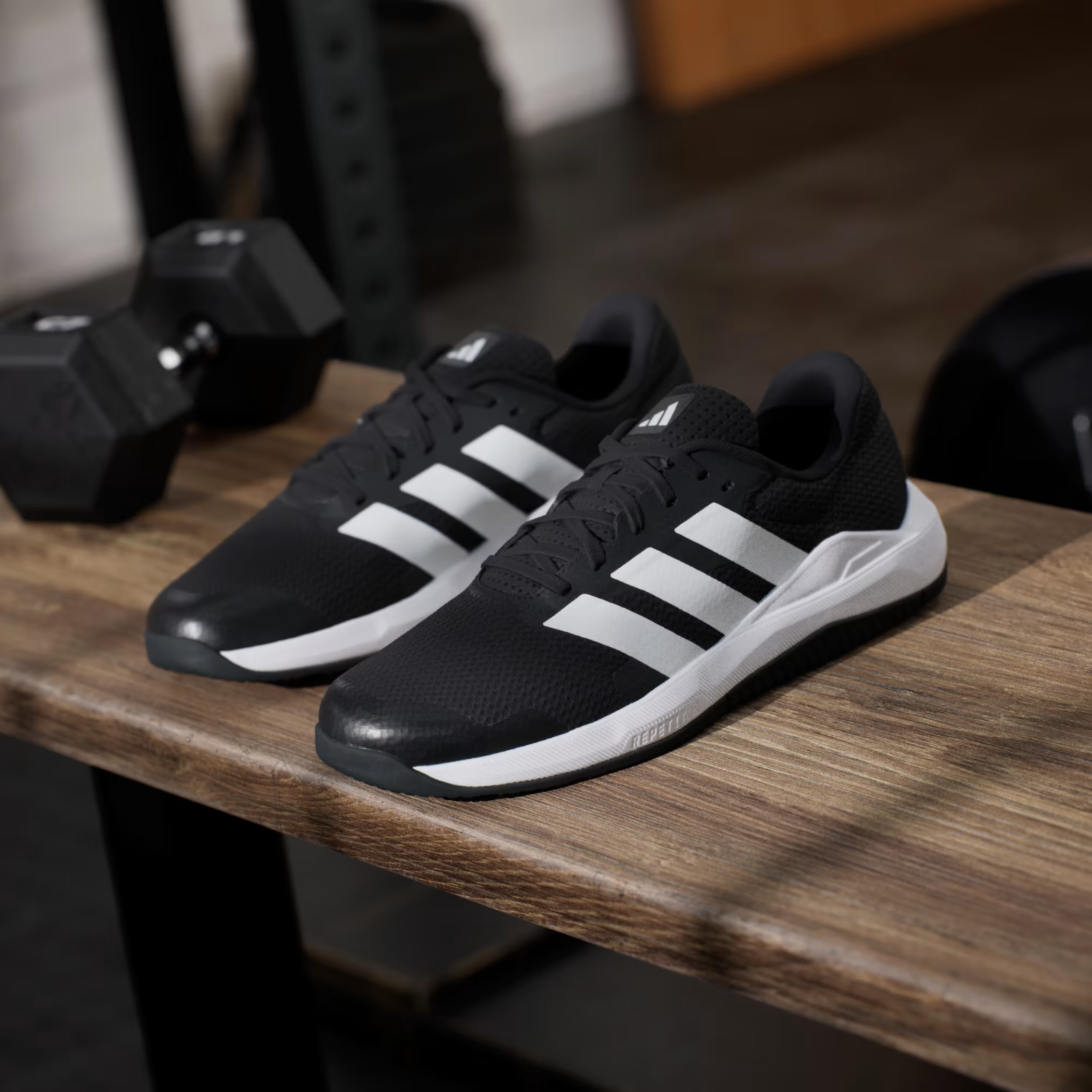 Adidas Gym & Training Dropset Base Trainer Shoes in Black and White