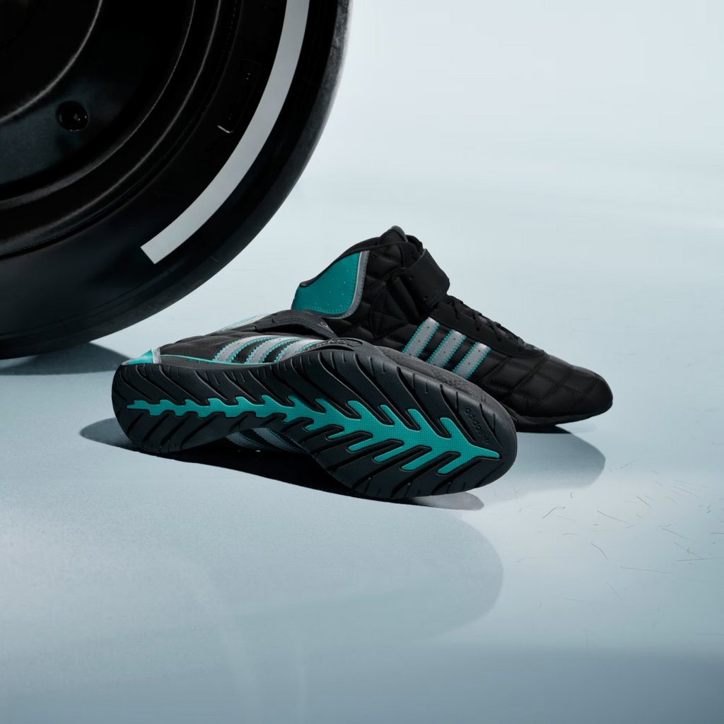 Adidas ADIRACER HI MERCEDES AMG PETRONAS F1 TEAM SHOES in  Black / Matte Silver