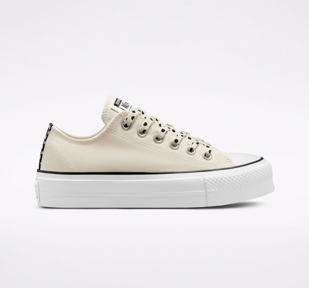 Converse Womens Chuck Taylor All Star Lift Platform Polka Dots Shoes Ecru