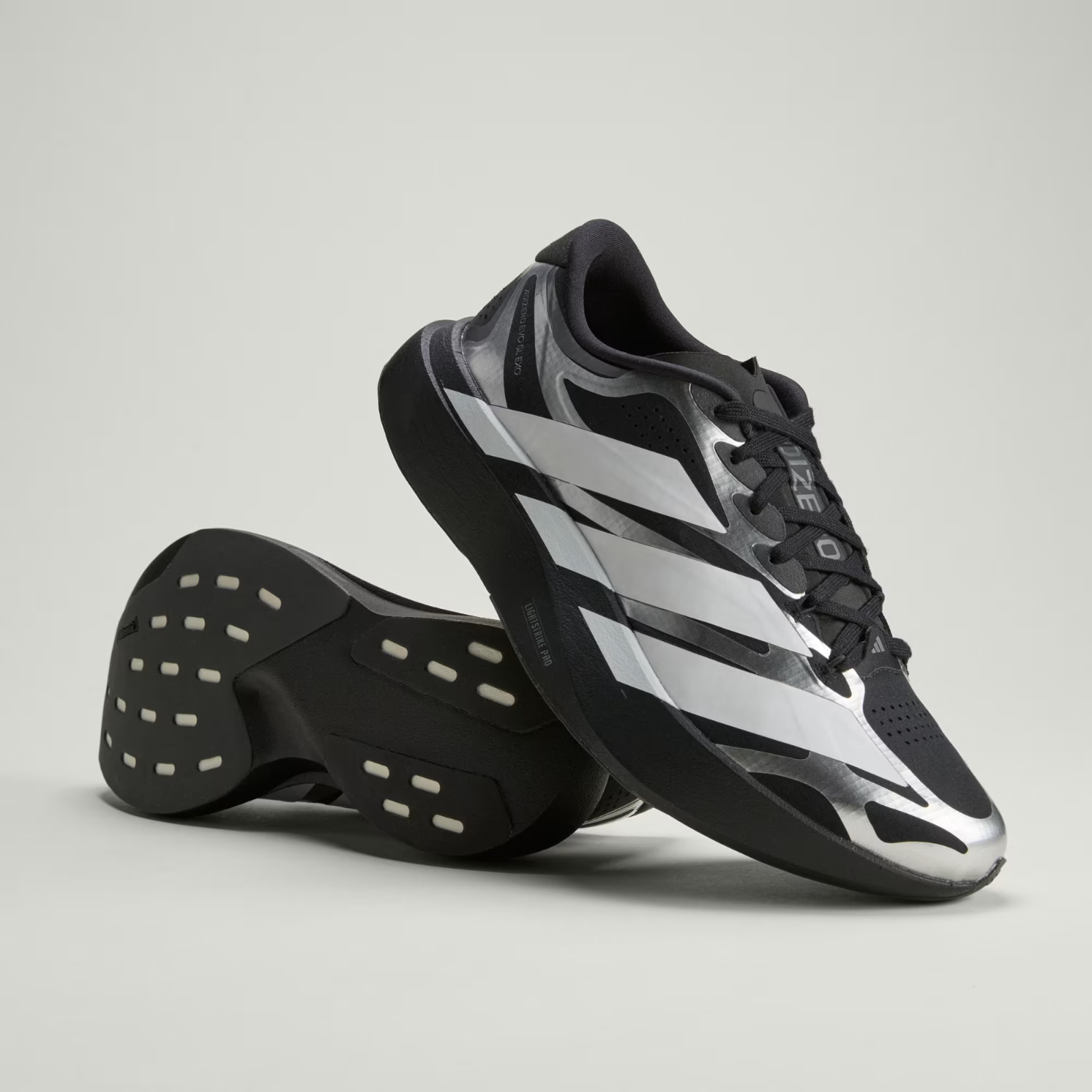 Adidas ADIZERO EVO SL EXO Shoes in Black/Cloud White/Iron Metallic
