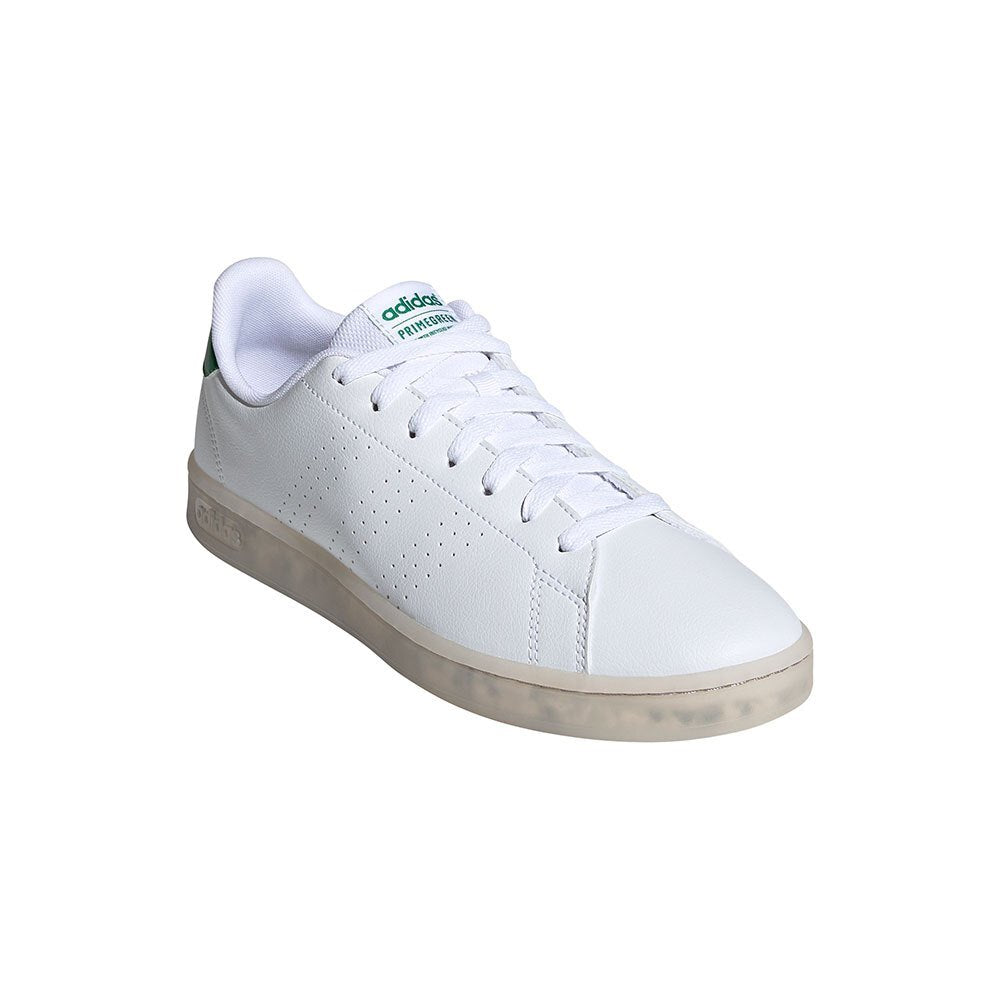 adidas Advantage Eco Shoes in White and Green UK 12