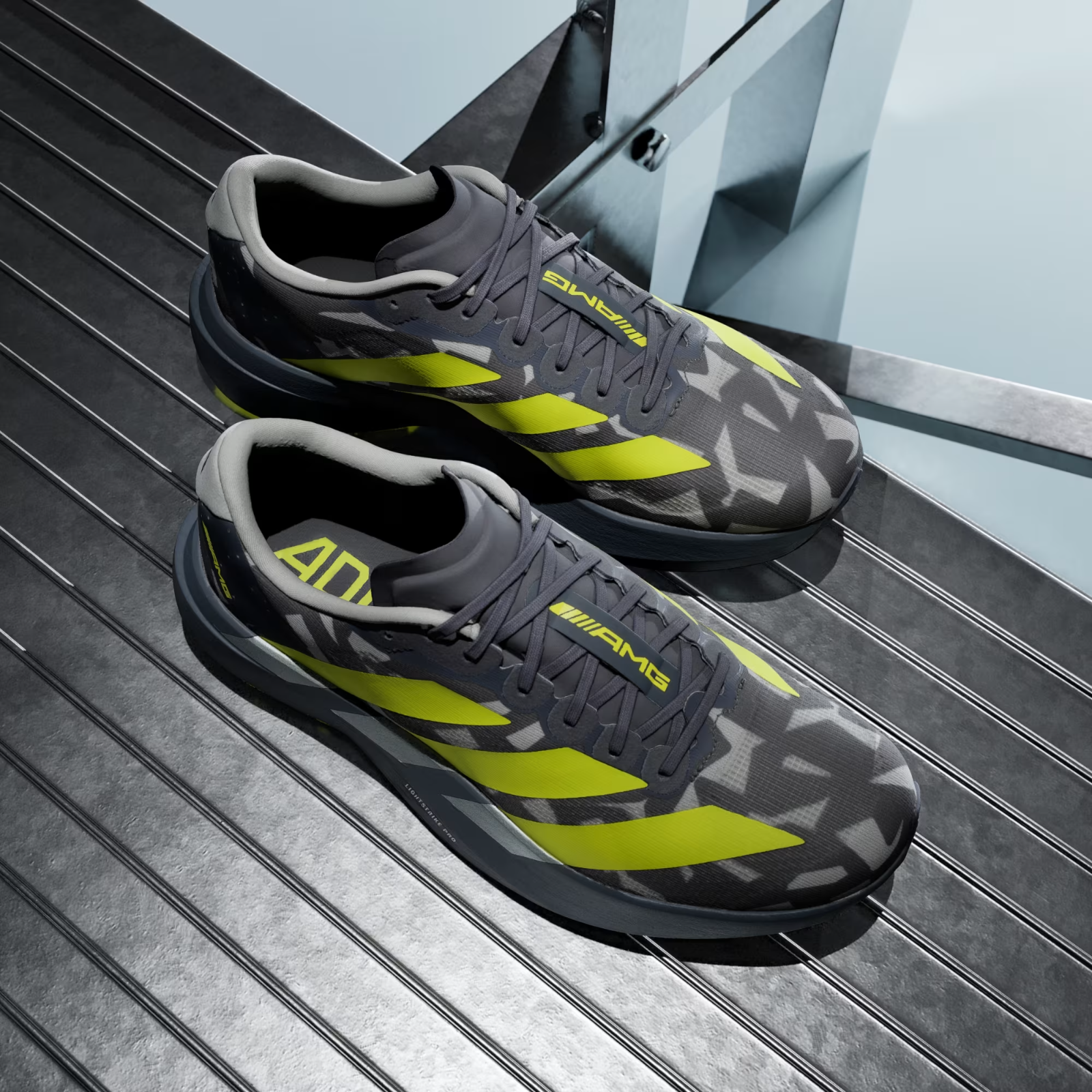 Adidas Adizero EVO SL  AMG in Aurora Onix/Acid Yellow/Grey Three Shoes