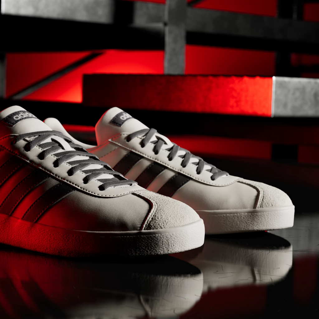 Adidas AUDI F1 TEAM VL COURT SHOES in Chalk Pearl / Utility Black / Hi-Res Red