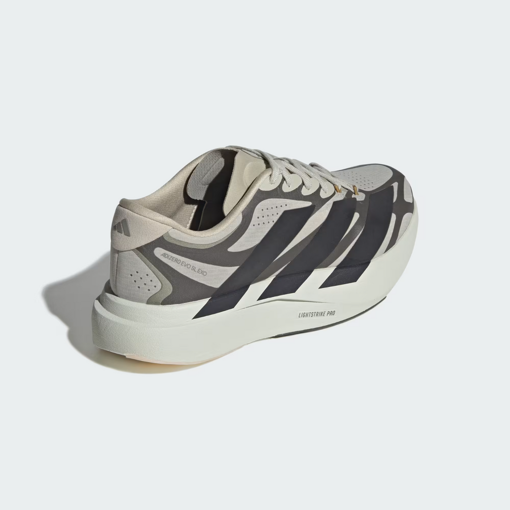 Adidas ADIZERO EVO SL EXO Shoes in Putty Grey/Utility Black/Iron Metallic