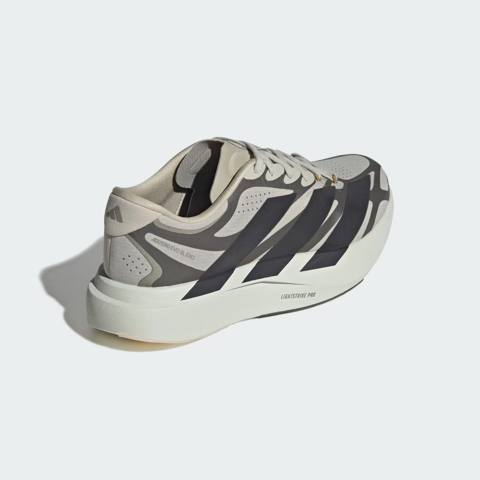 Adidas ADIZERO EVO SL EXO Shoes in Putty Grey/Utility Black/Iron Metallic