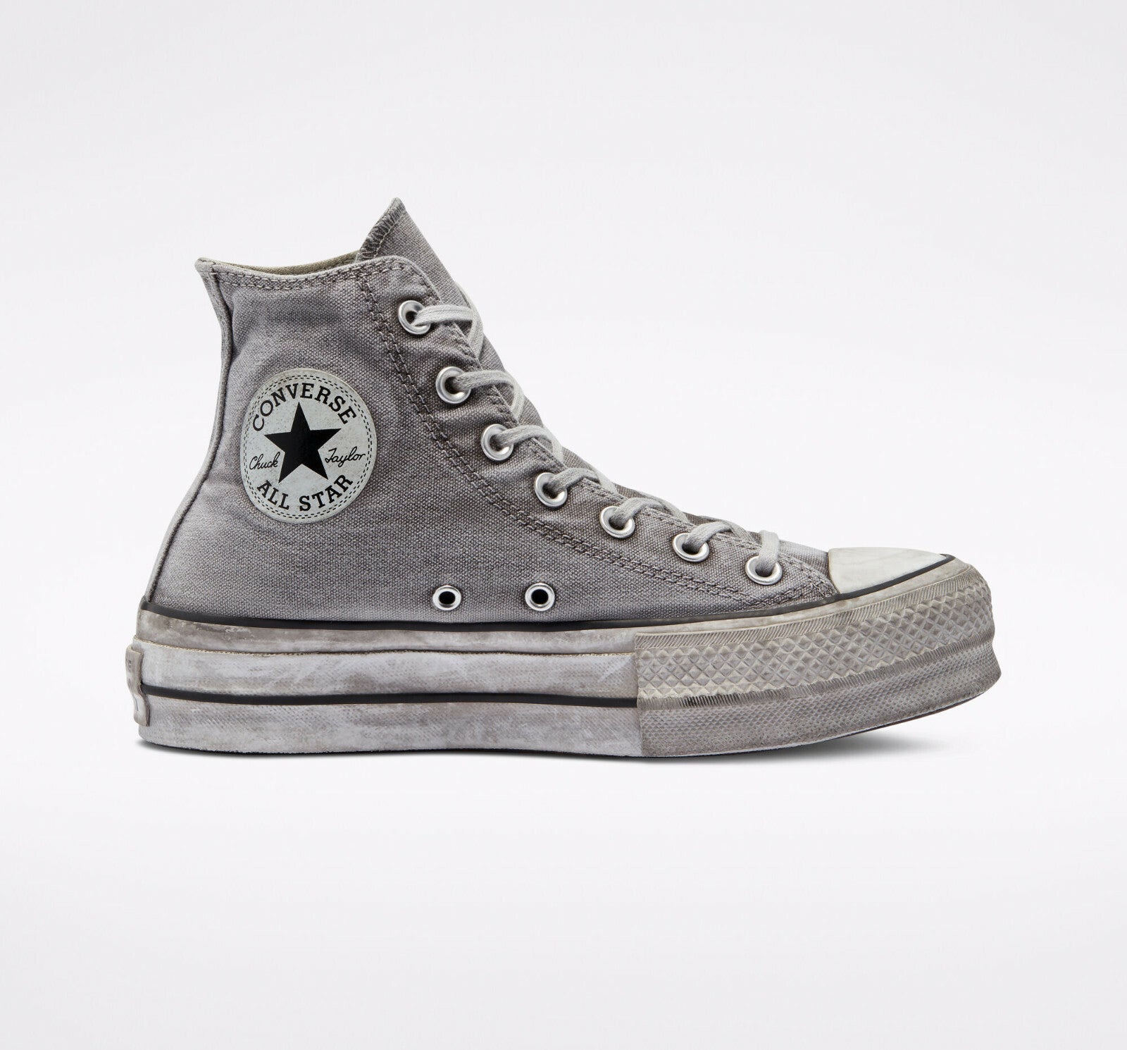  Converse Chuck Taylor All Star Platform Smoked Canvas High-Top Shoe Grey