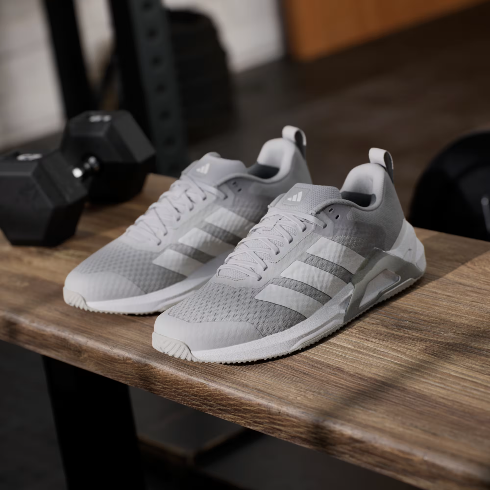 Adidas Gym & Training Dropset Control Trainer Shoes in Grey Two/Cloud White