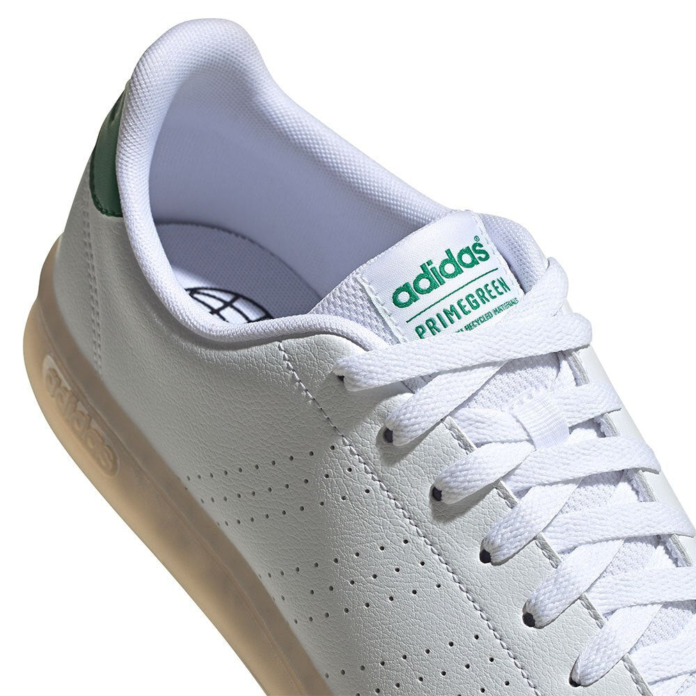 adidas Advantage Eco Shoes in White and Green UK 12