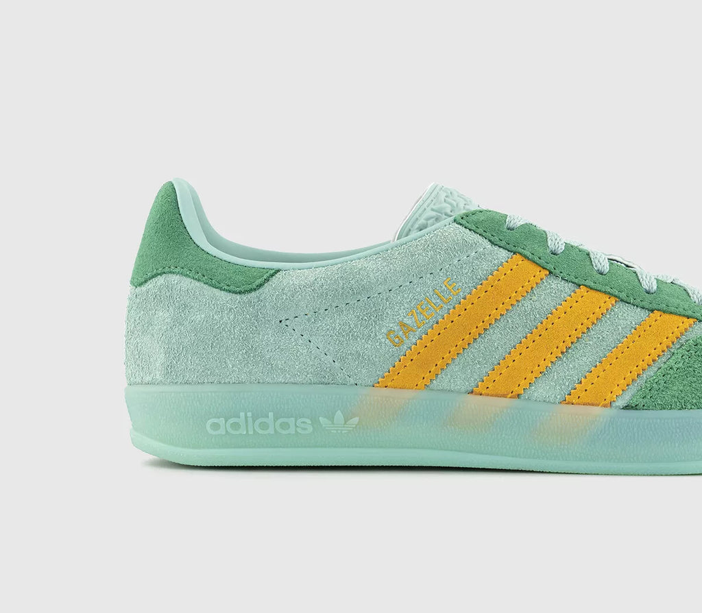 adidas Gazelle Indoor Trainers in Hazy Green Preloved Green / Yellow Shoes