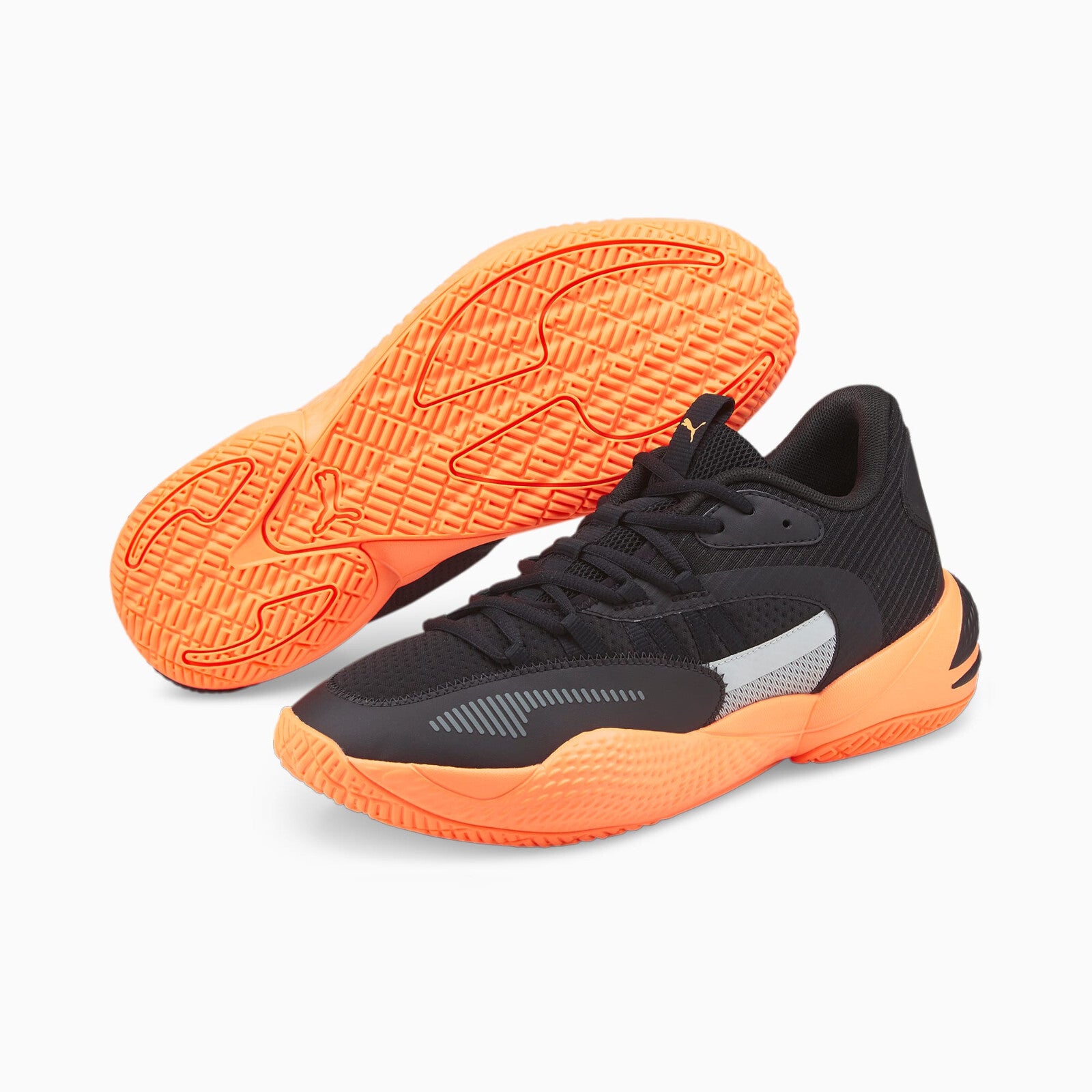 Puma Men's Court Rider 2.0 Basketball Shoes in Black and Orange