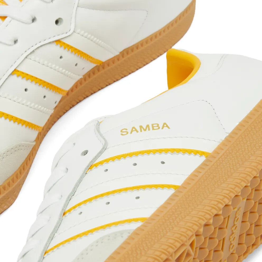 adidas Men's Originals Samba OG Shoes in White and Yellow Leather Trainers