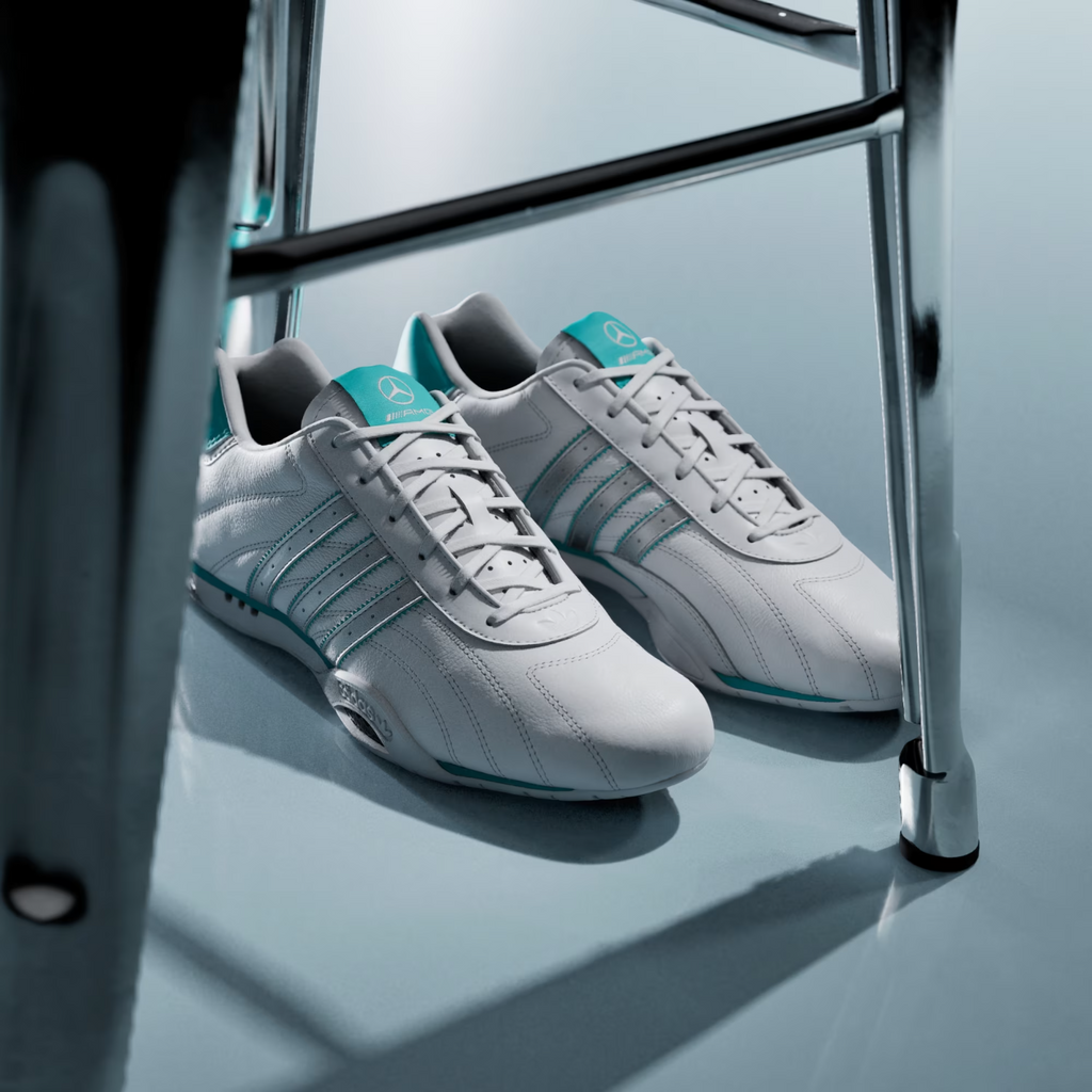 Adidas ADIRACER LO MERCEDES AMG PETRONAS F1 TEAM SHOES in Cloud White