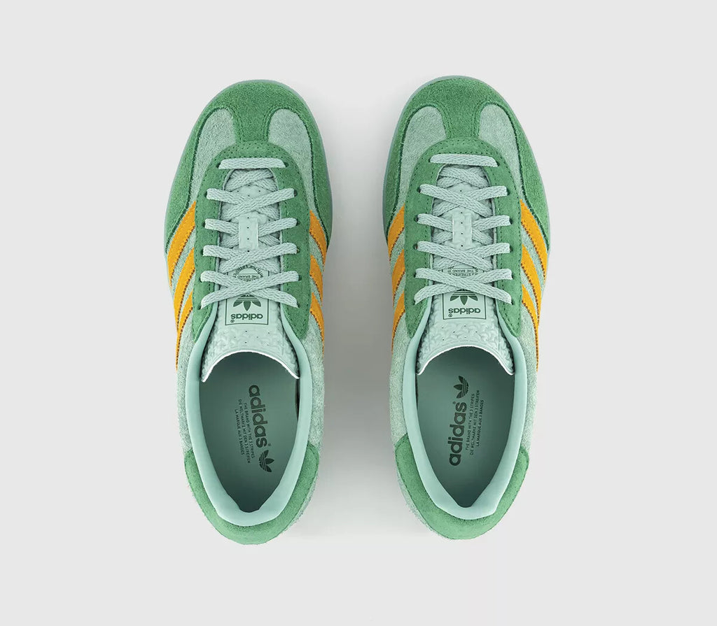 adidas Gazelle Indoor Trainers in Hazy Green Preloved Green / Yellow Shoes