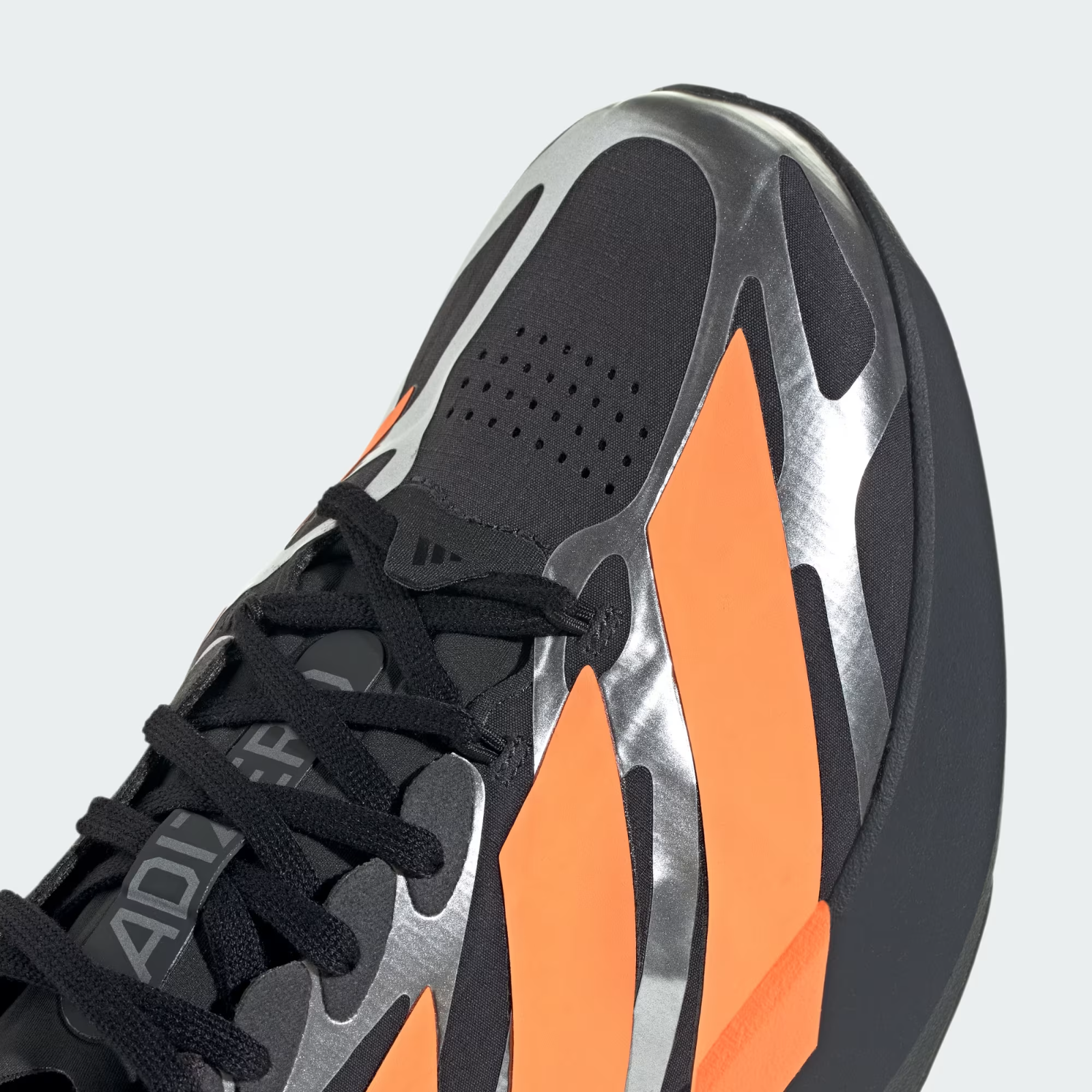 Adidas ADIZERO EVO SL EXO Shoes in Carbon/Lucid Orange/Silver Metallic