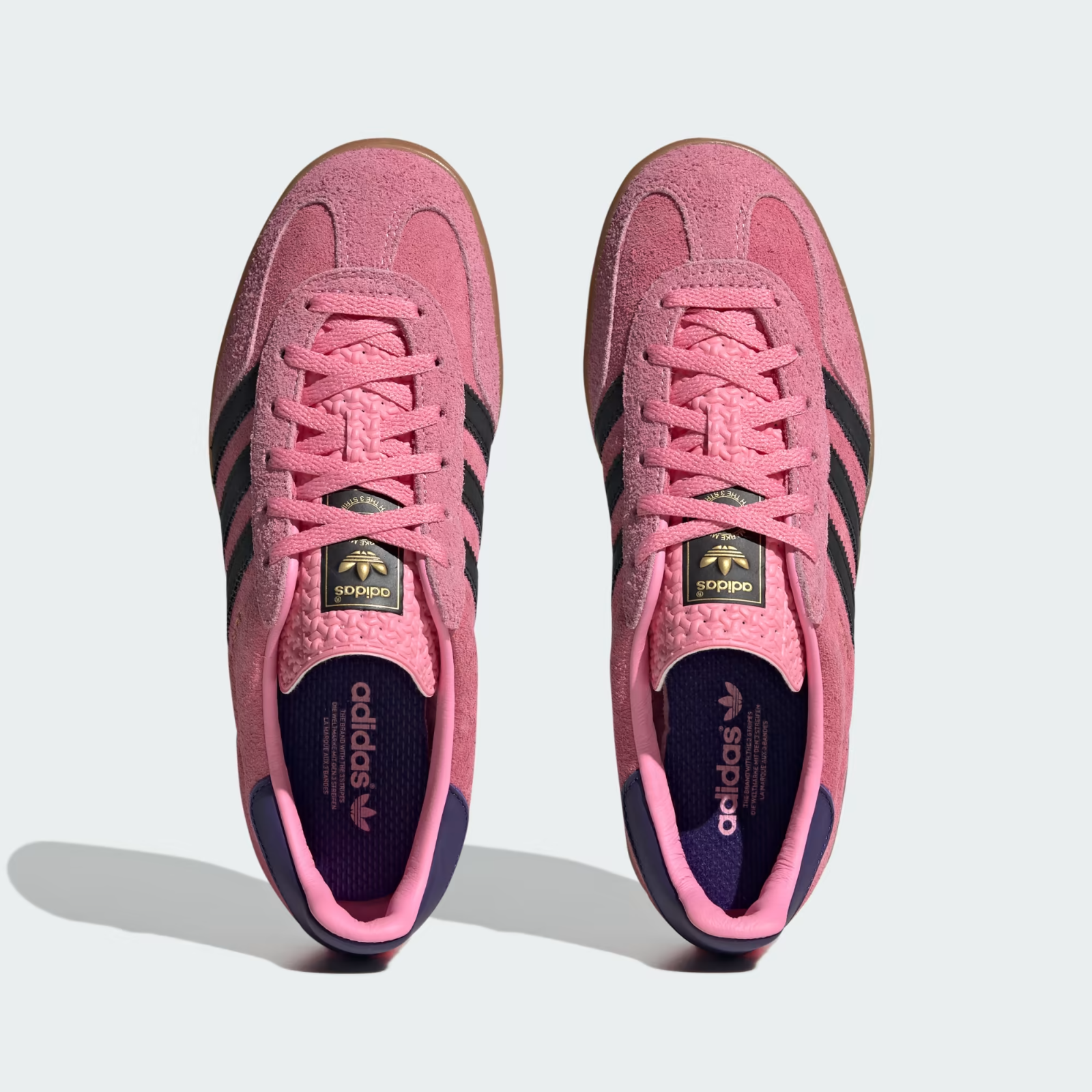 adidas Gazelle Indoor Trainers in Bliss Pink/Core Black/Collegiate Purple Shoes