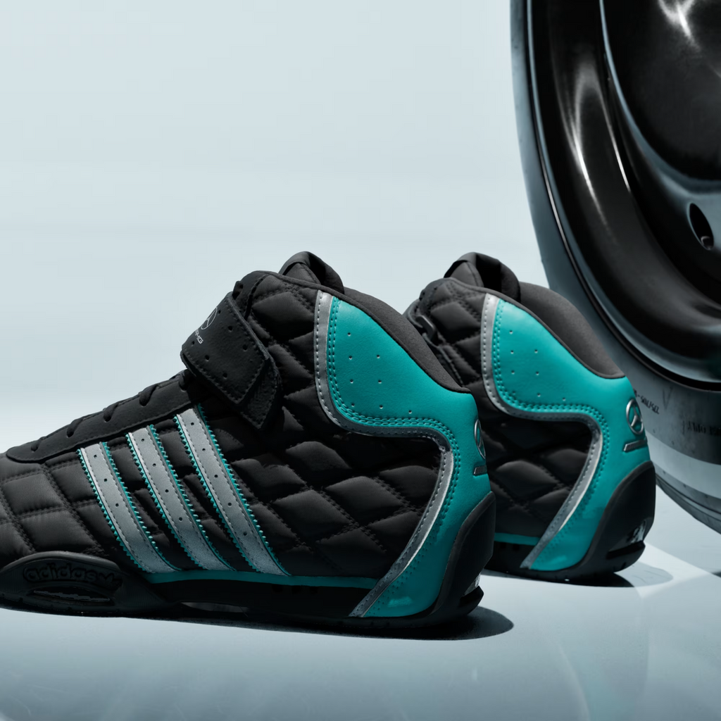 Adidas ADIRACER HI MERCEDES AMG PETRONAS F1 TEAM SHOES in  Black / Matte Silver